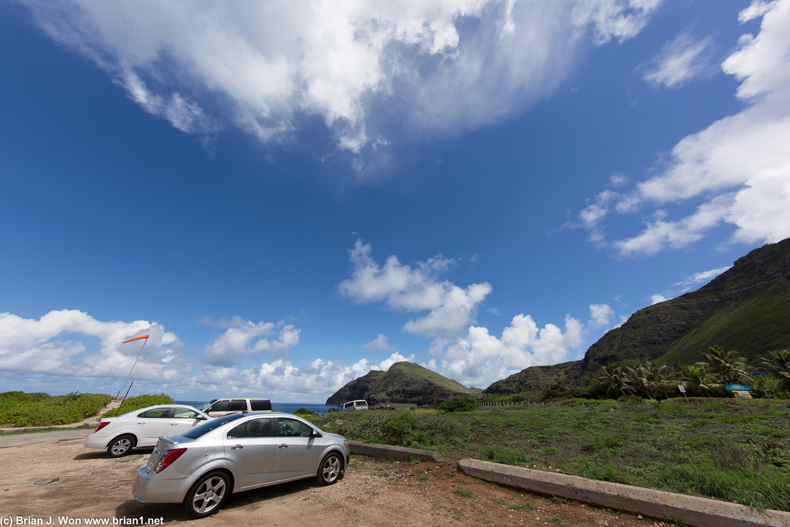Makapu'u Point and a highly pimp Chevy Sonic rental car.