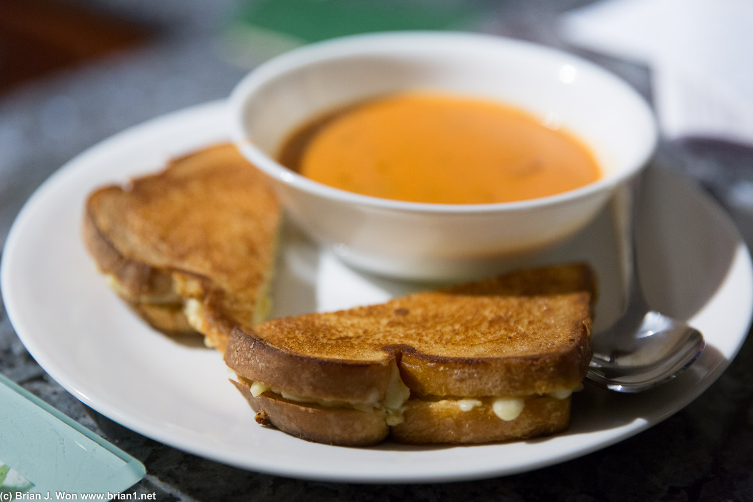 Homemade grilled cheese plus tomato soup. Fancy!