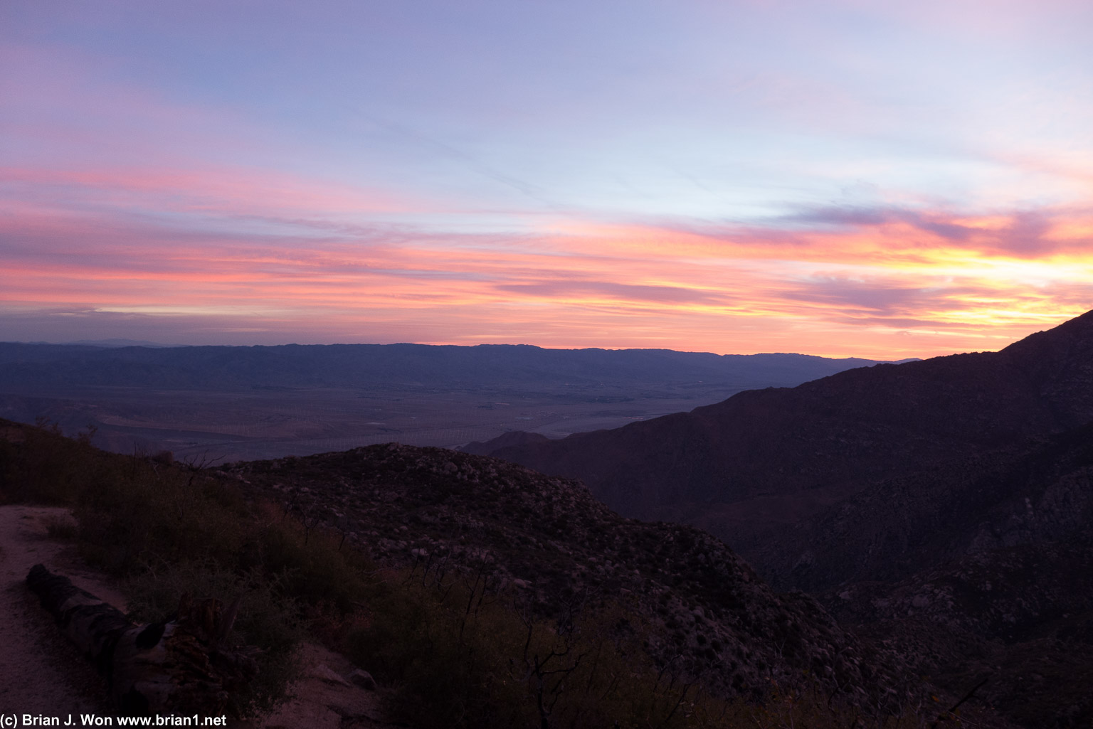 Sunrise over the Pacific Crest Trail.