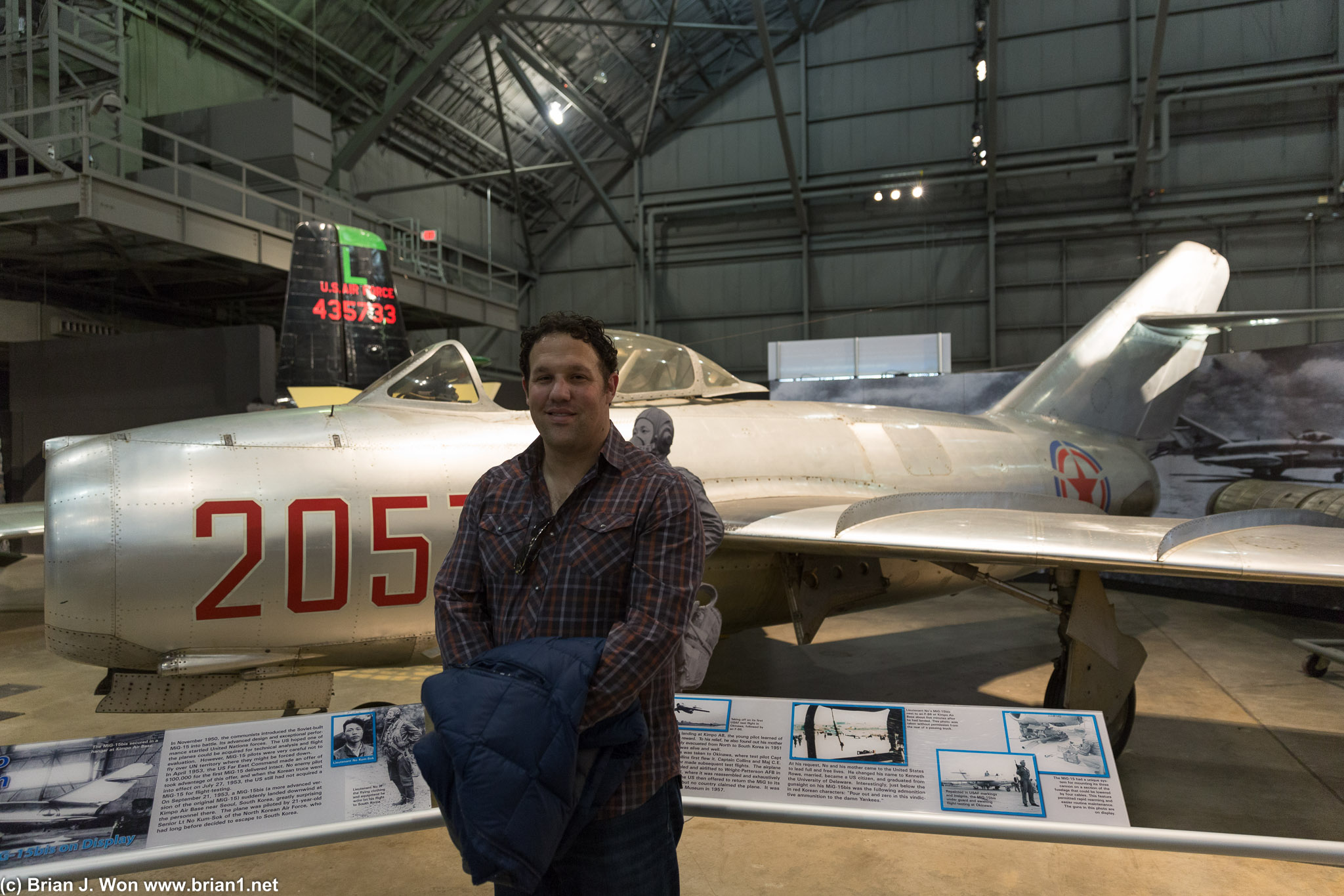 Mr. Moore in front of a MiG-15bis.