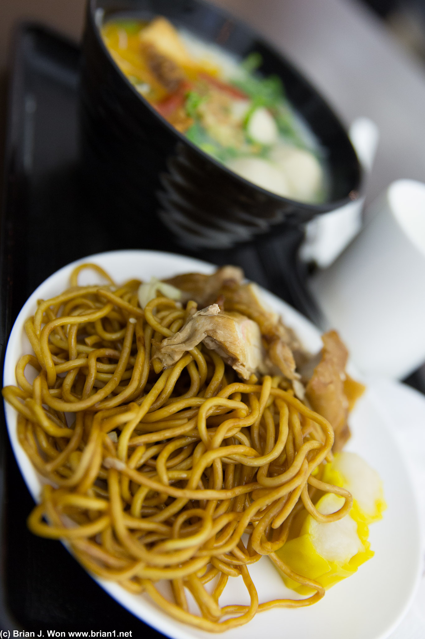 Noodles at the Plaza Premium Lounge by Gate 40.