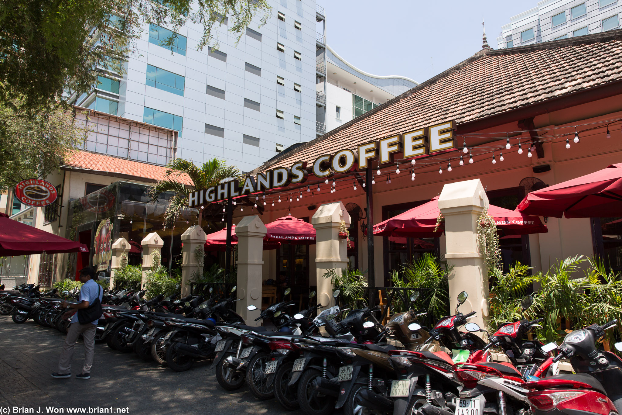 Highlands Coffee is a big chain here. Don't, worry, there's also Starbucks and Coffee Bean.