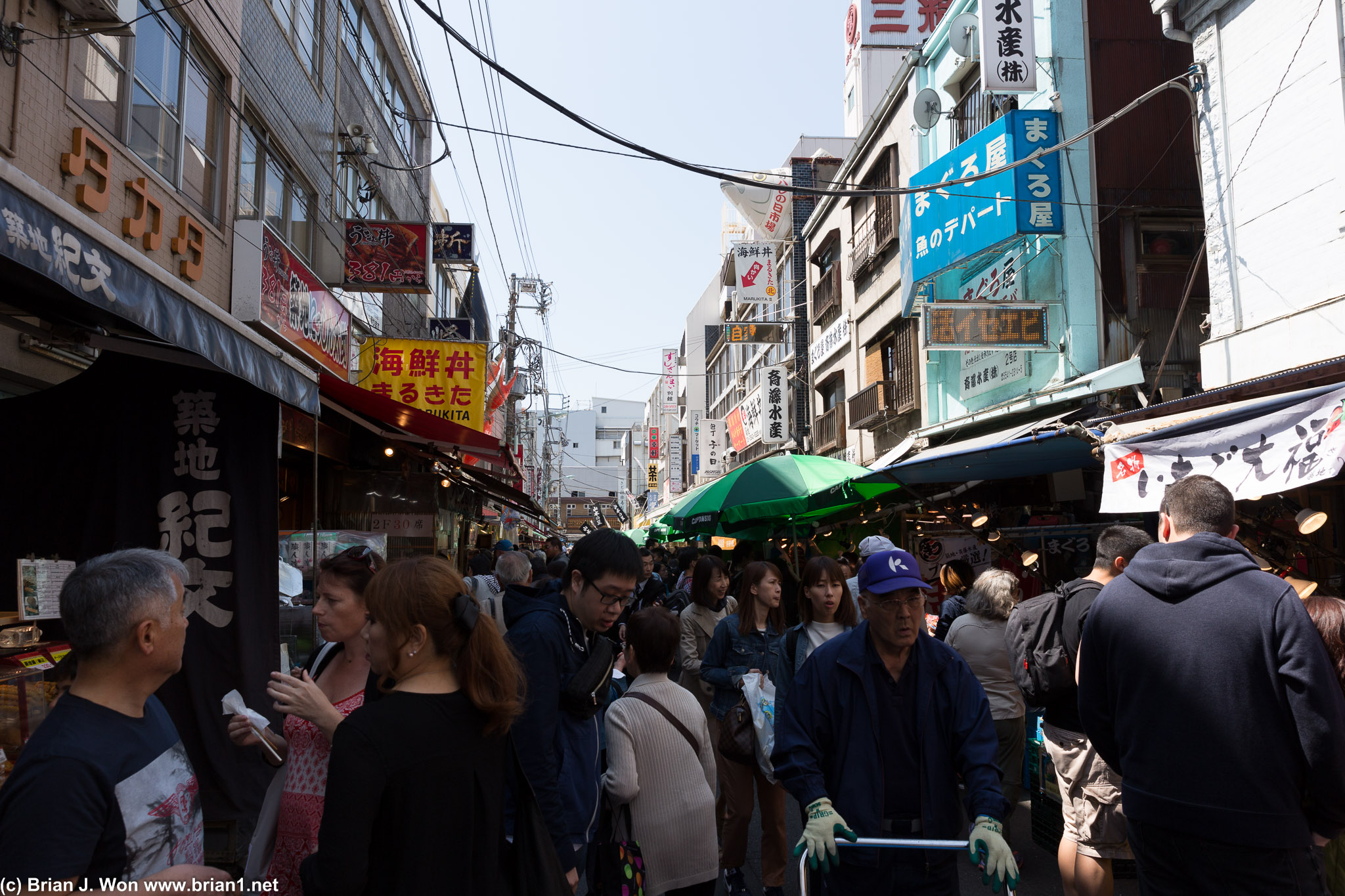 Outer area of Tsukiji fish market.