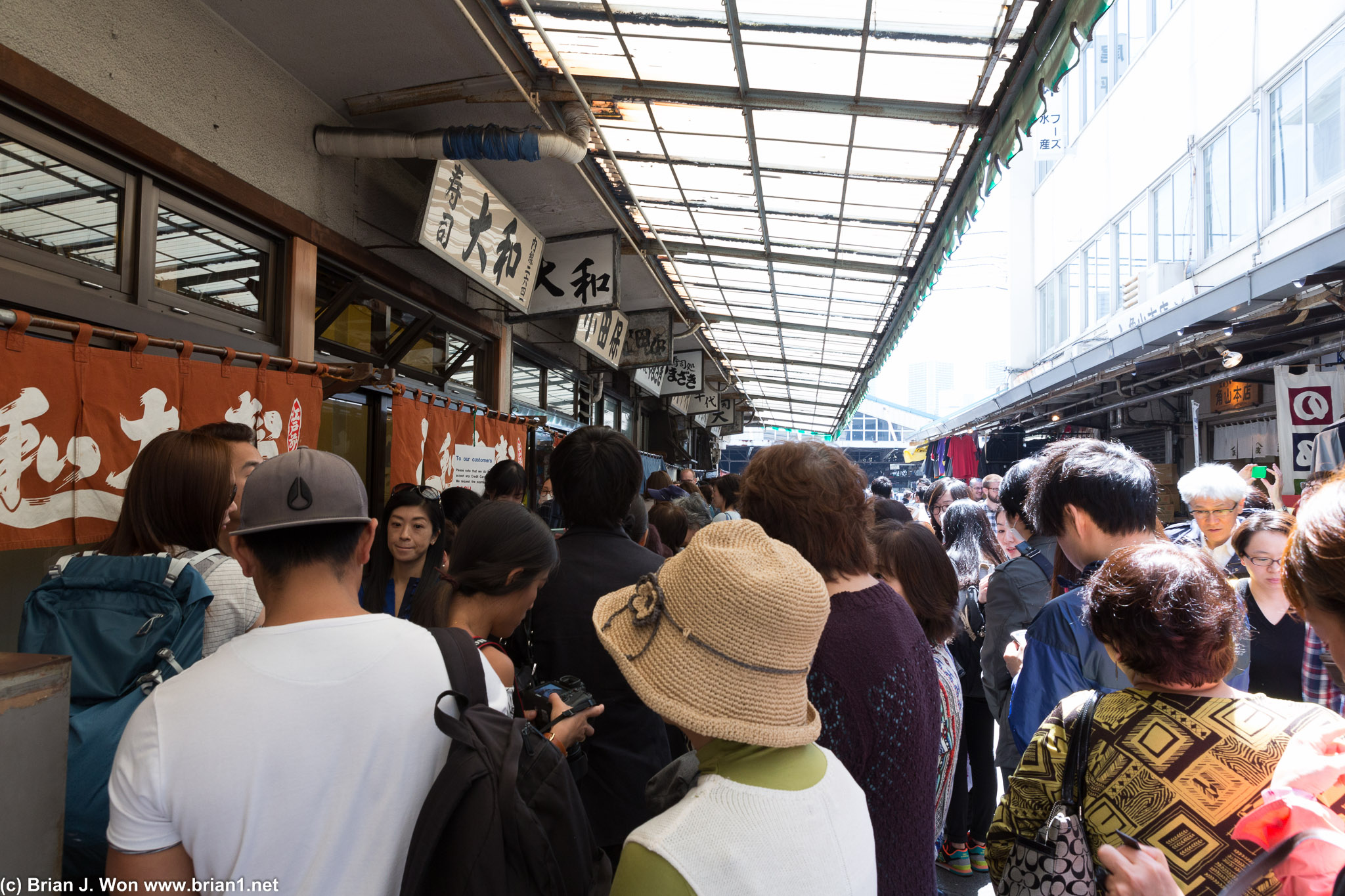 The line for Sushi Daiwa. I think I waited for 40 minutes?