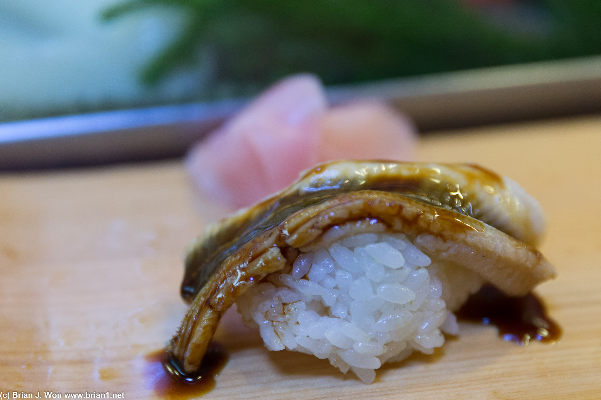 Anago (sea eel). Different texture than the freshwater eel we usually get. Also solid.