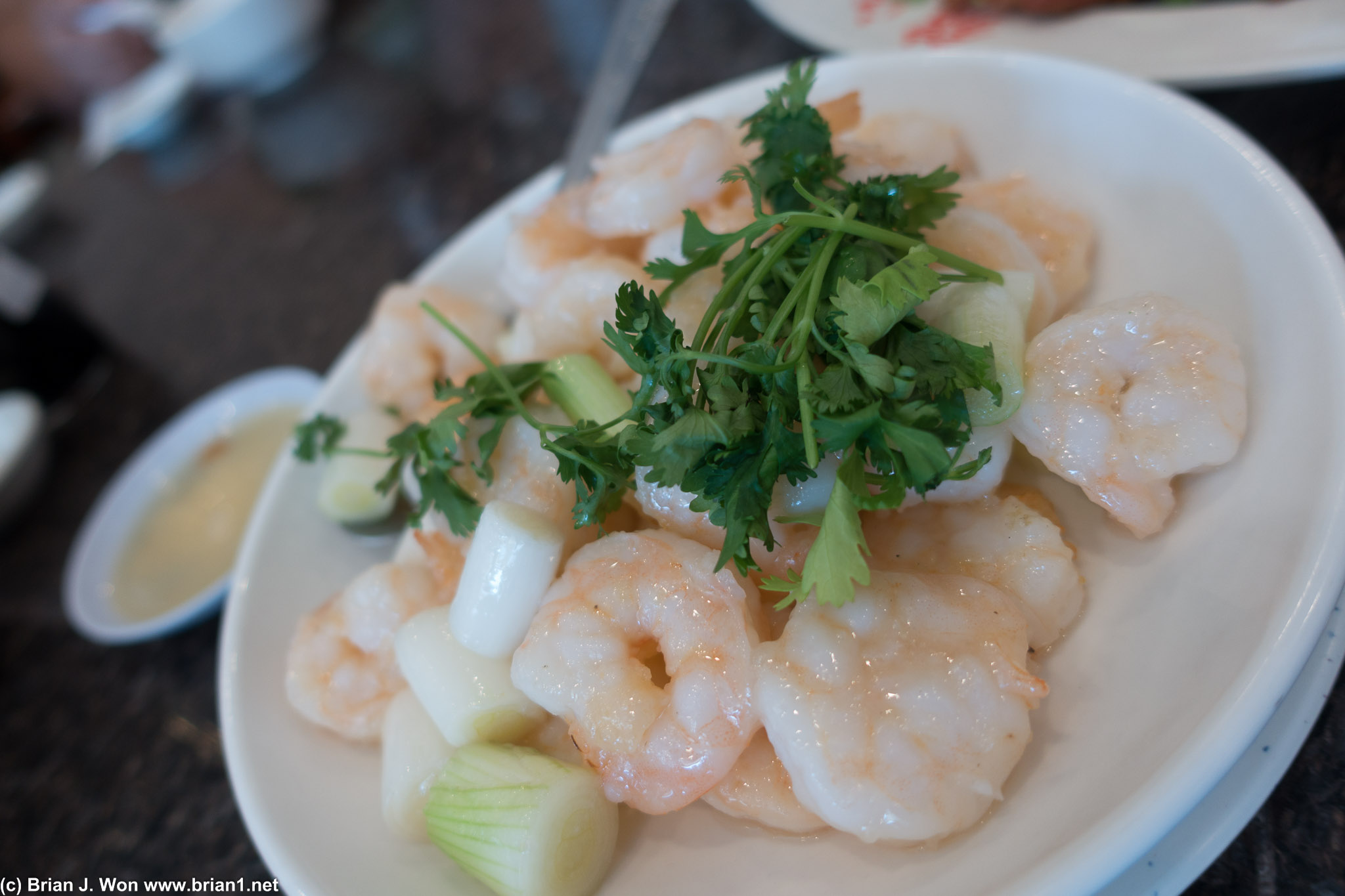 Shrimp were weird, some were fine, some were very salty. Poorly stirred during cooking perhaps?