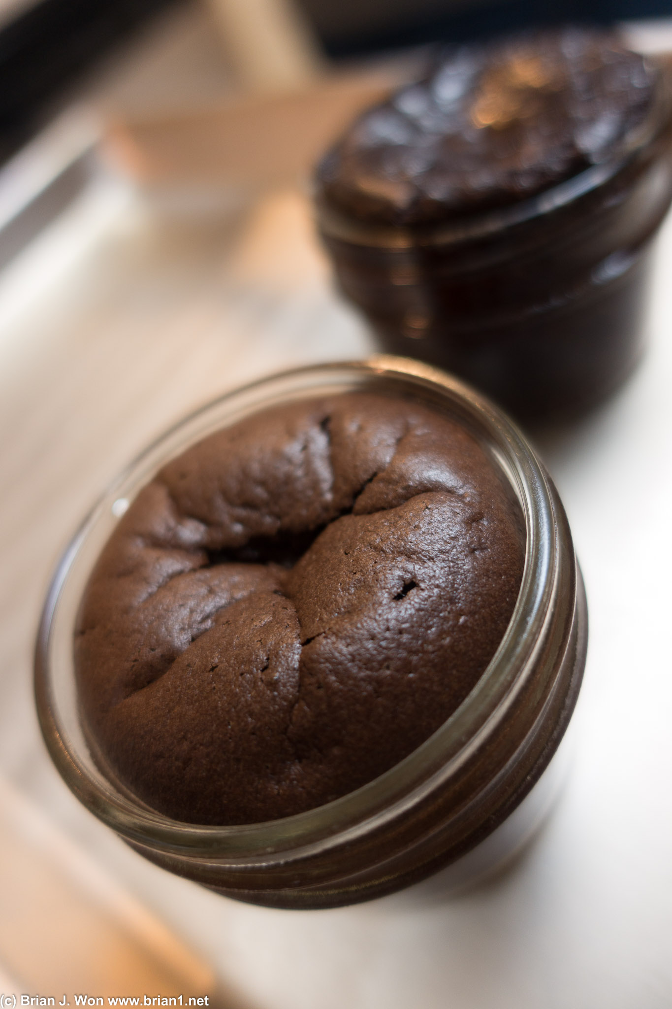 Molten chocolate cake for dessert.