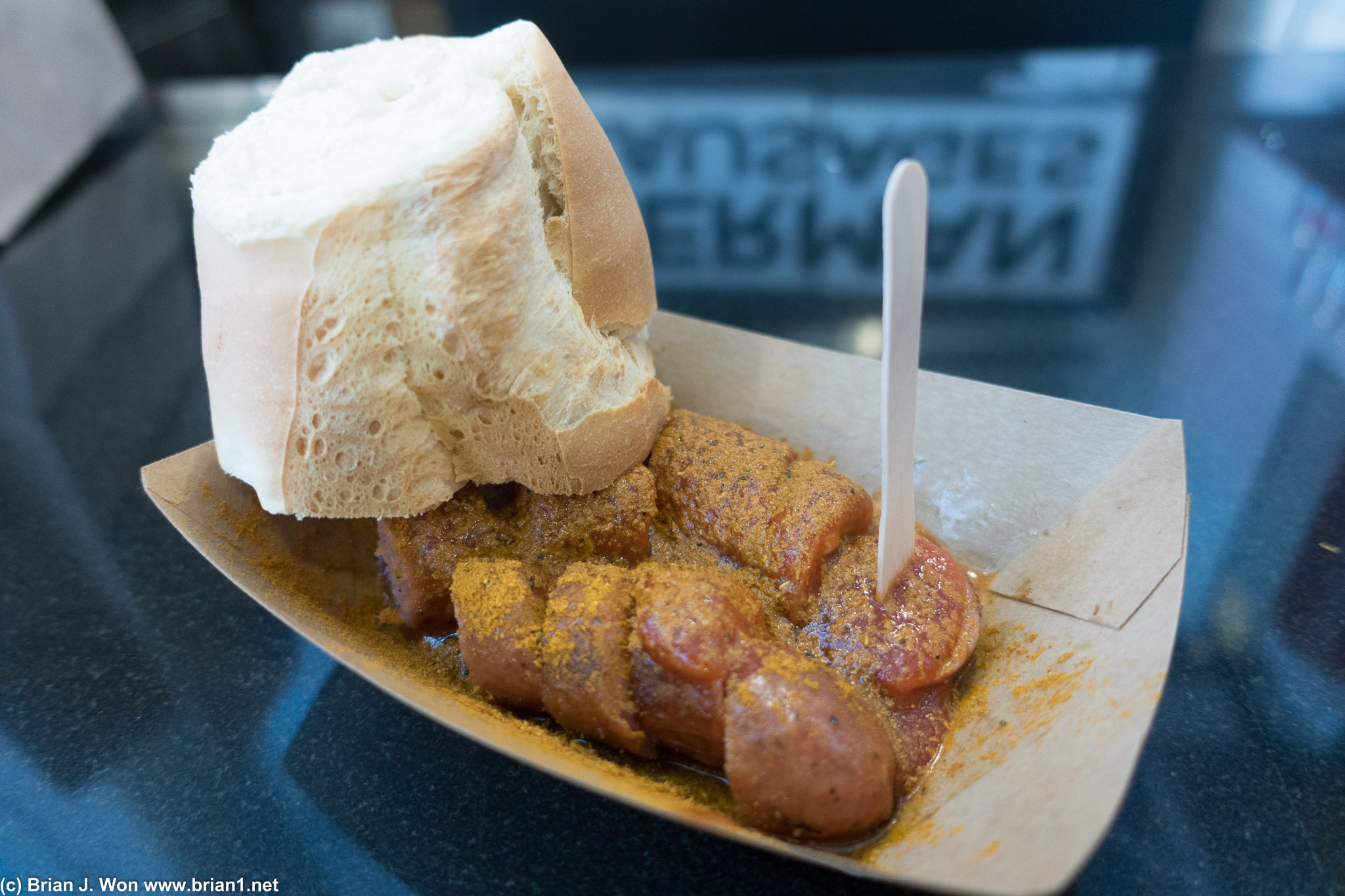 Currywurst with standard brat. Good but a small portion.