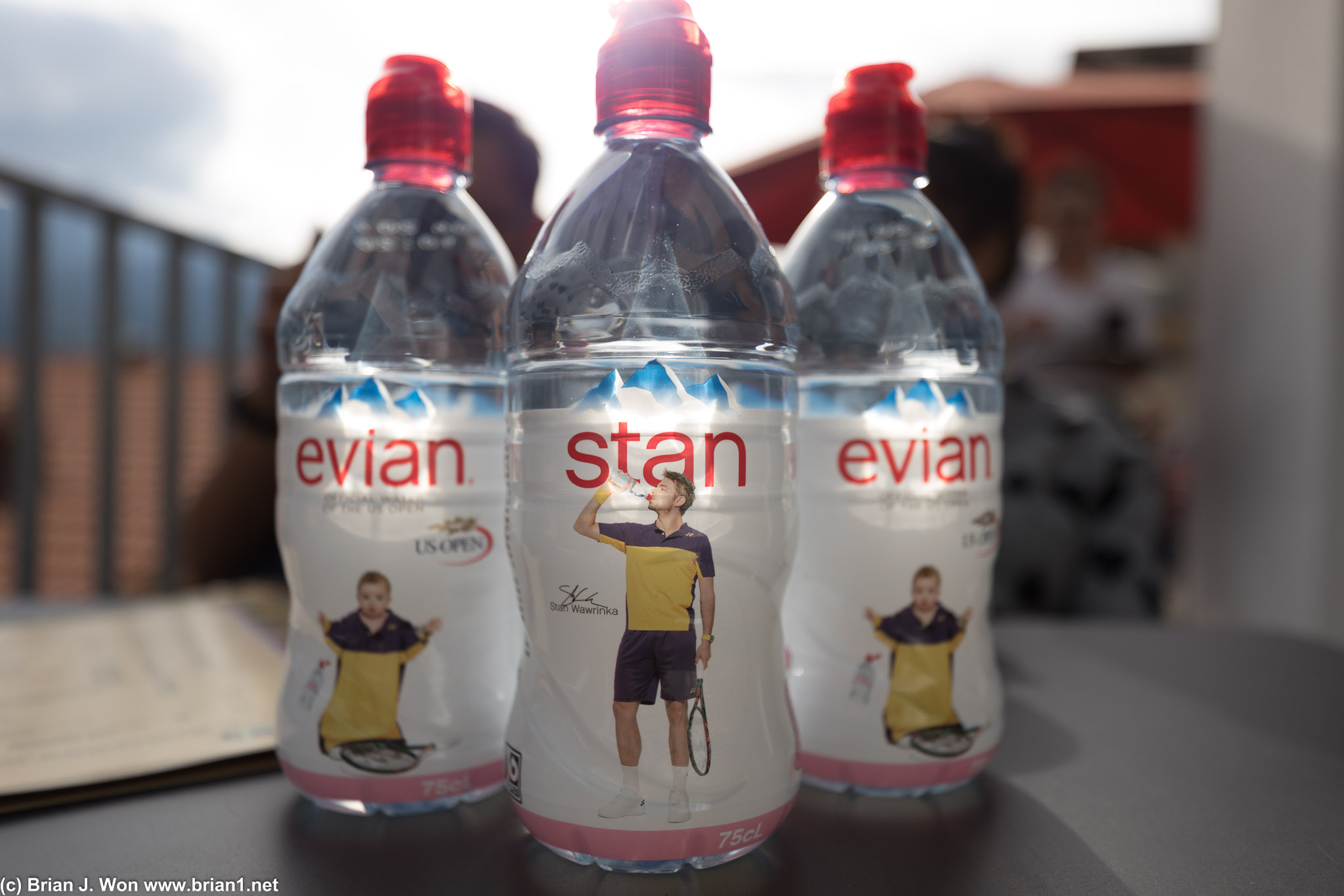 Evian's waterbottles/full-on tennis ads with Stan Wawrinka.