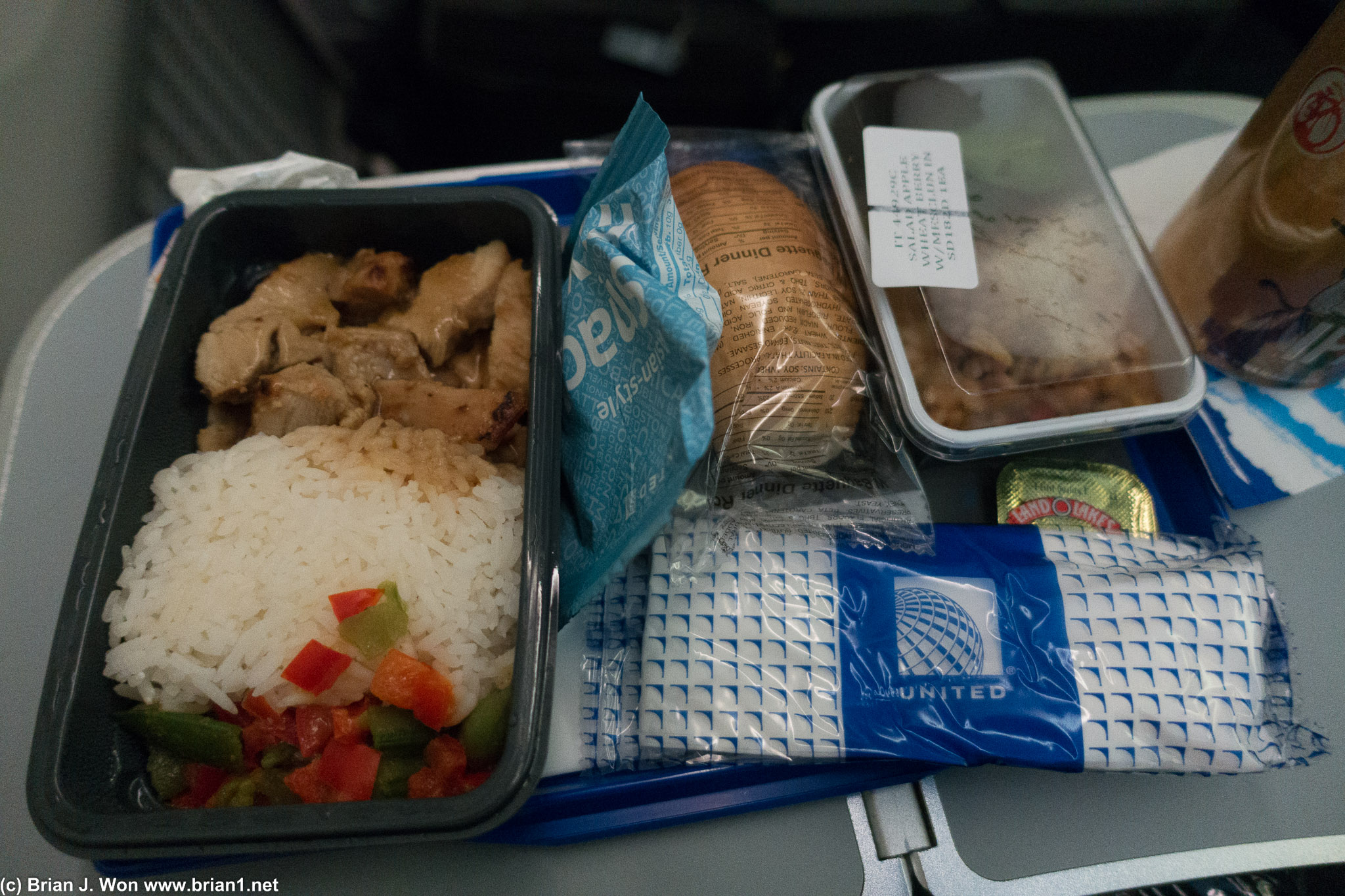 To United's credit, the chicken was more edible than it looked.