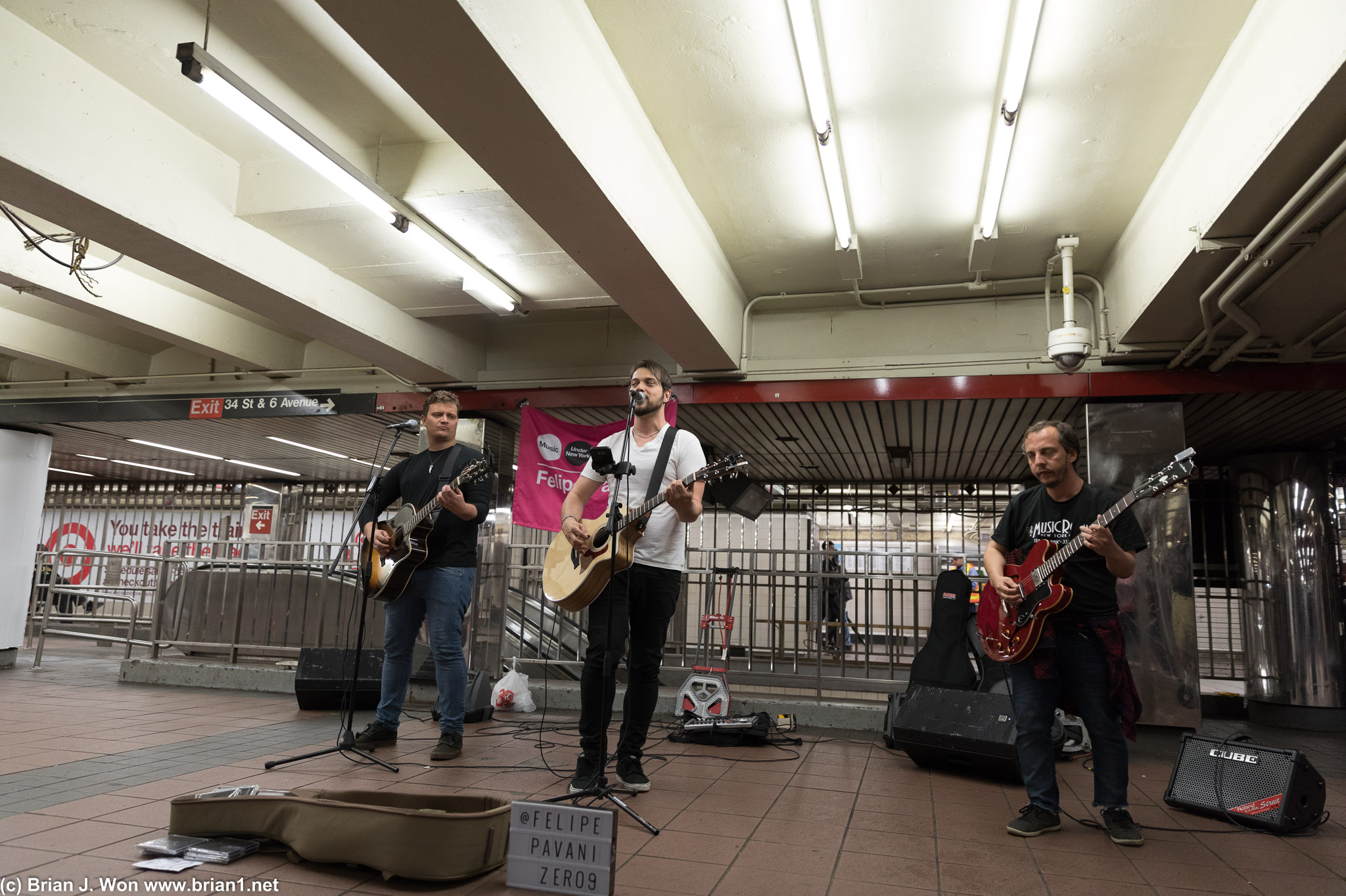 Street performers in the subway.