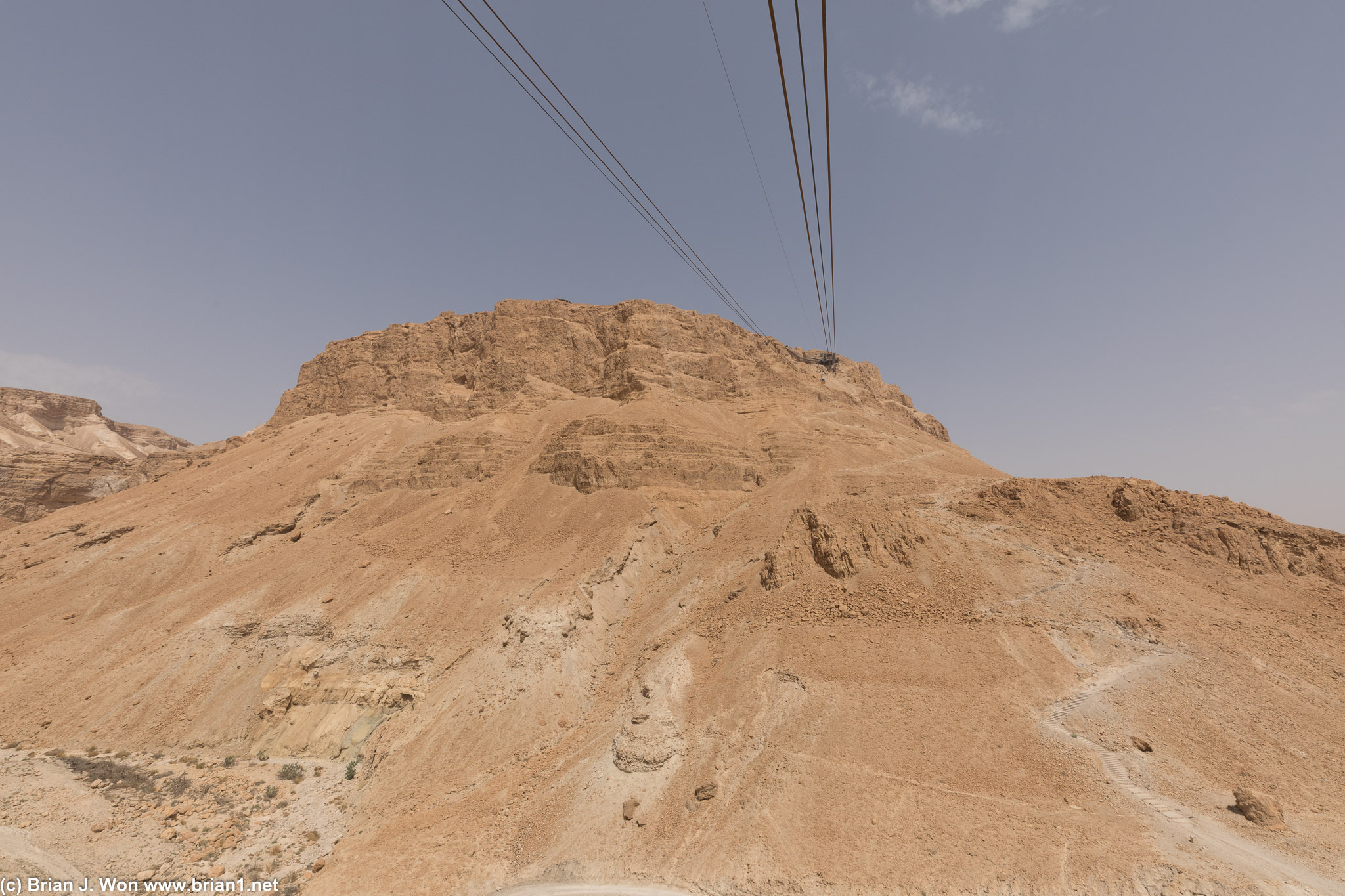 Cable car up to the Fortress of Masada.