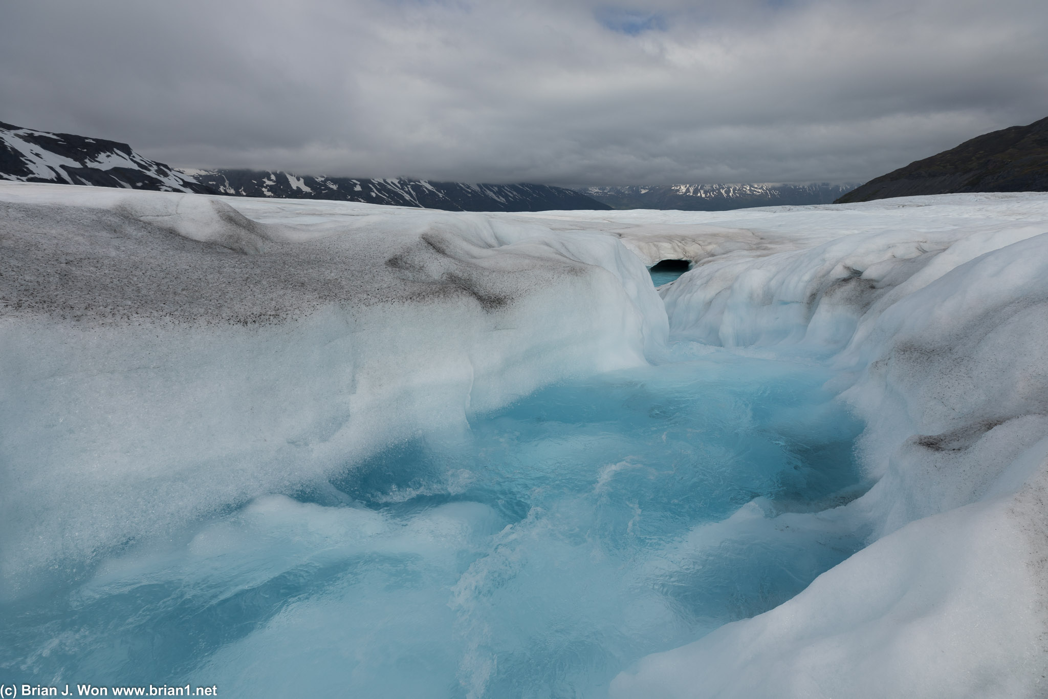 Torrents of fresh glacier melt.