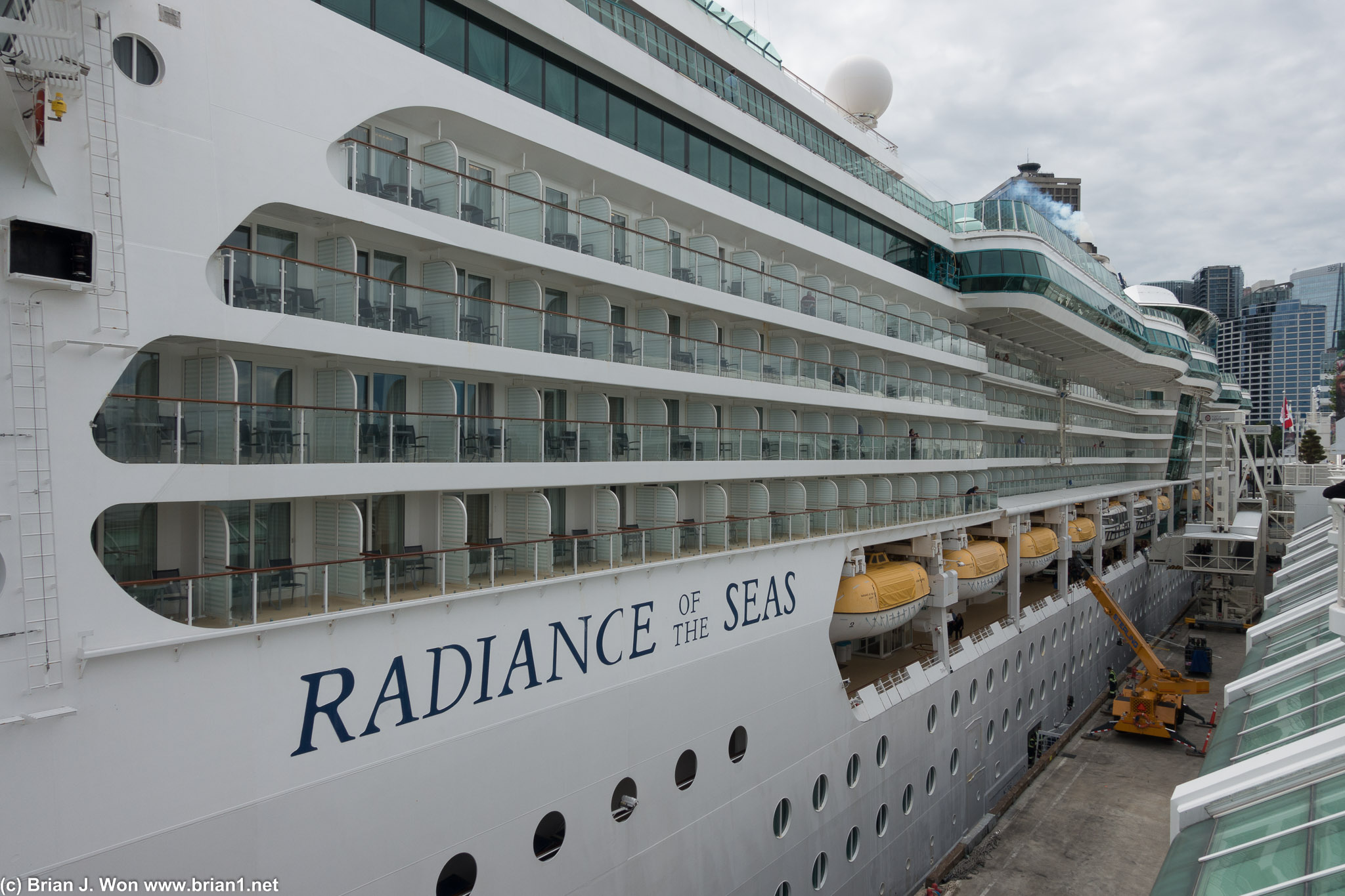 Radiance of the Seas is a medium-sized cruise ship, "only" 90,000 tons.