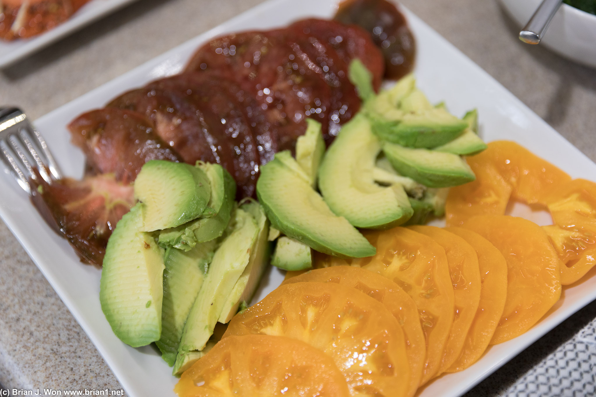 Tomatoes and avocado.
