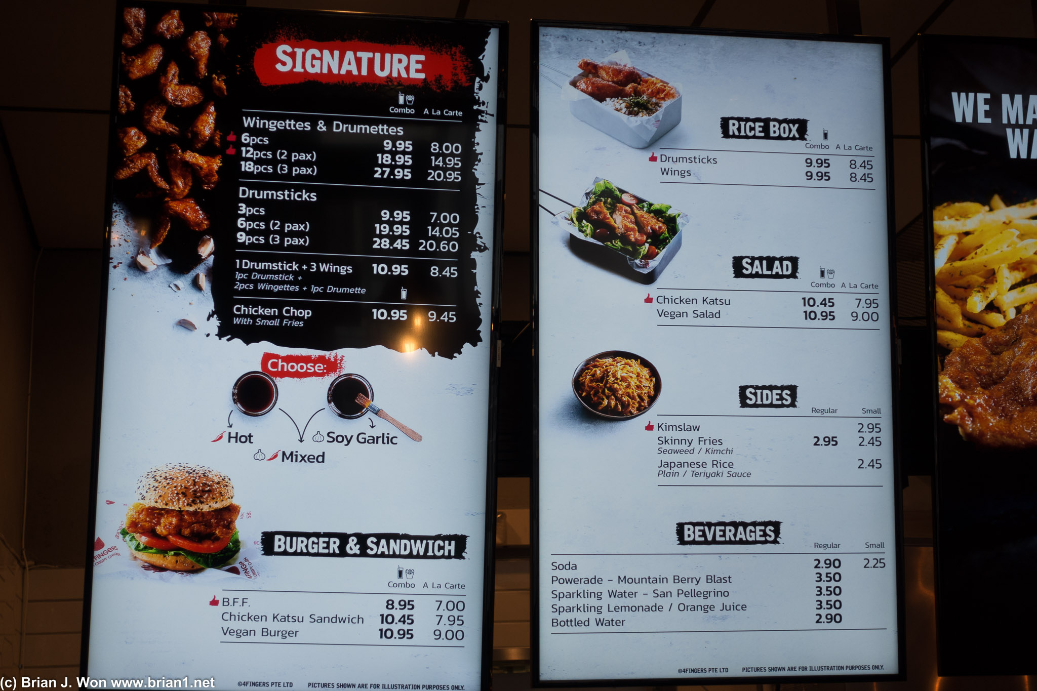 The menu. Kind of wish they had a 9-piece/10-piece wings option.