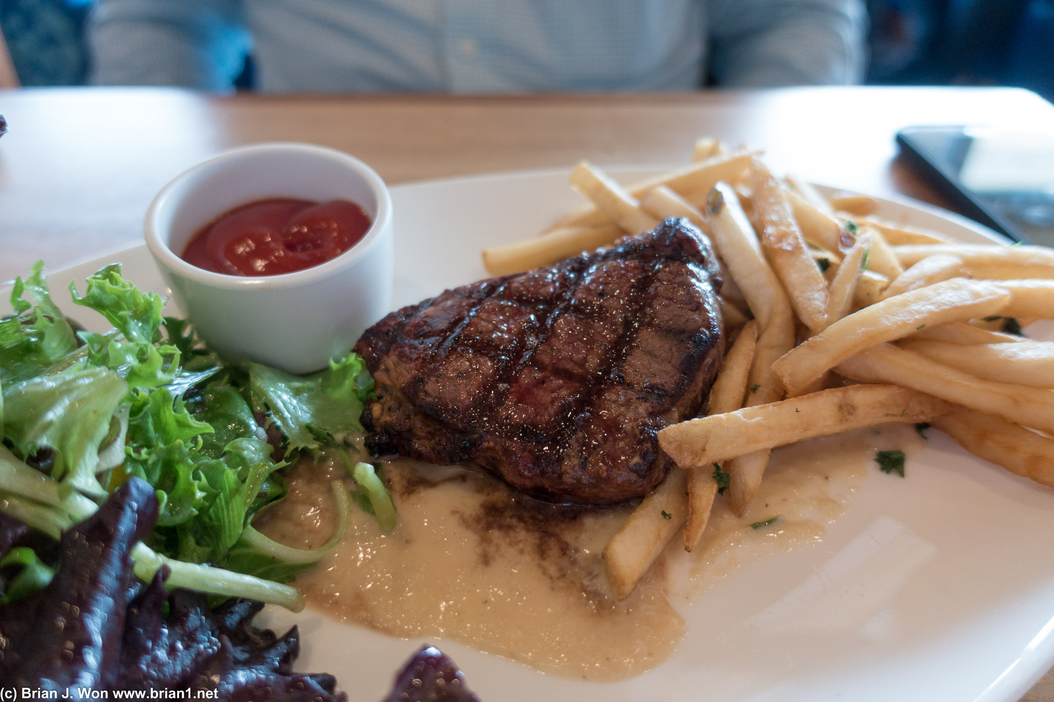 Lunch sized steak.
