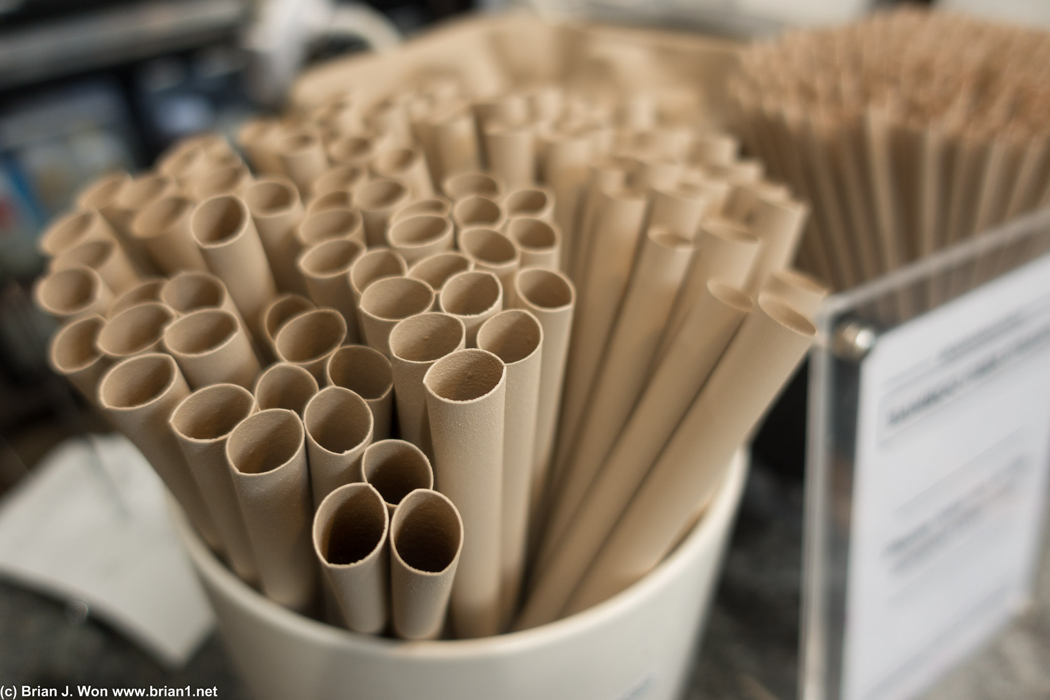 Paper straws if you forgot your reusable straw.