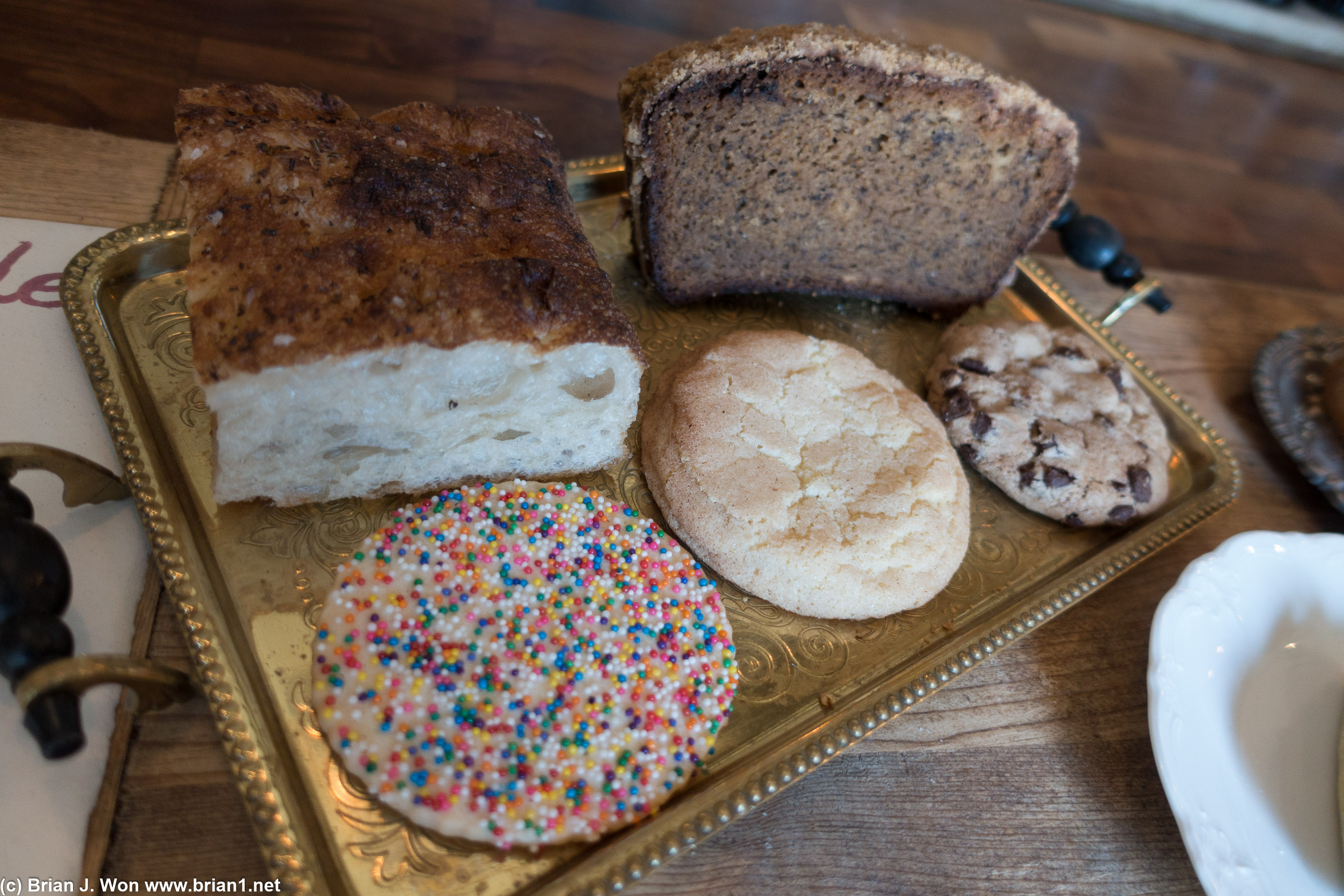 Breads and desserts.