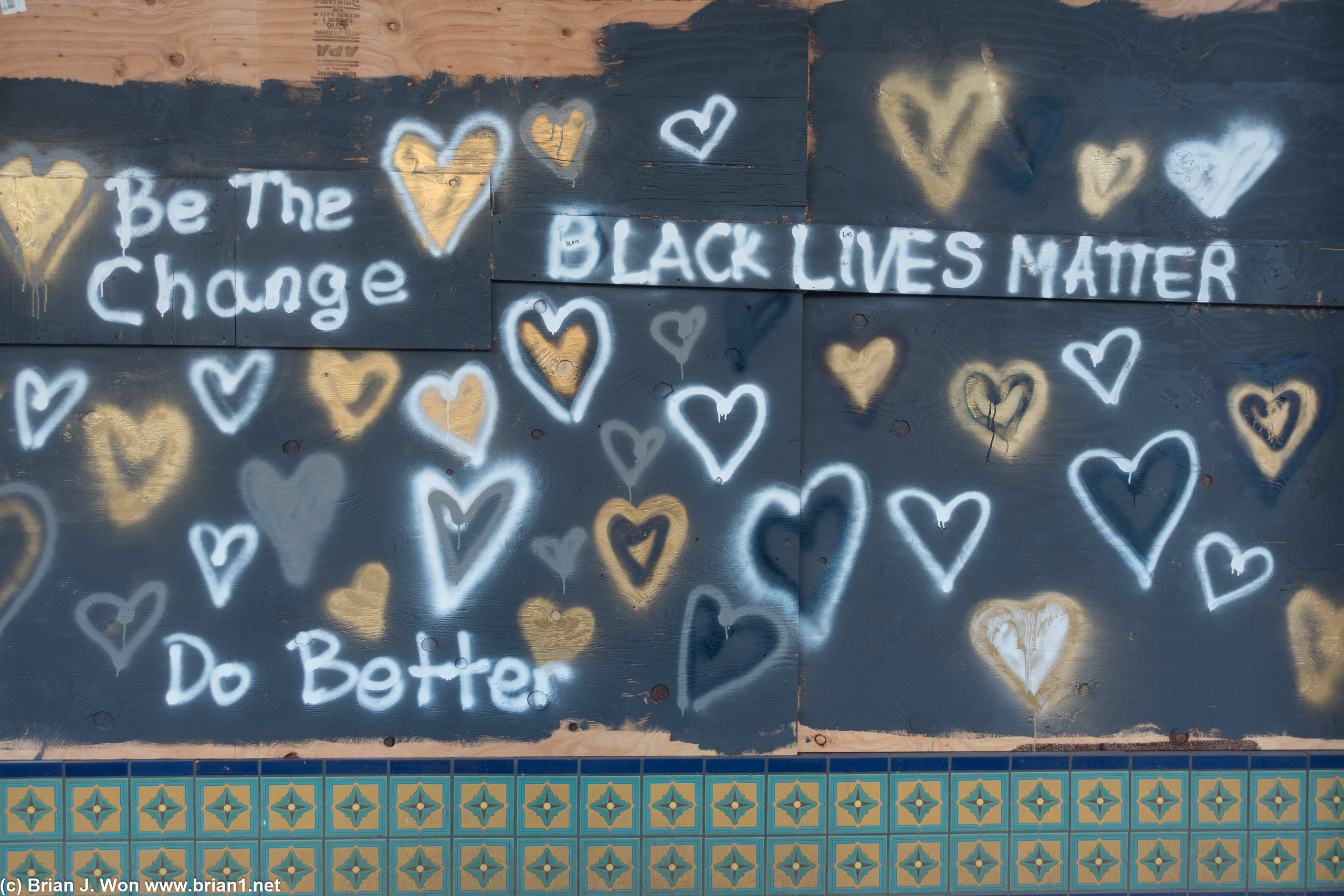 Supporting Black Lives Matter in Santa Monica.