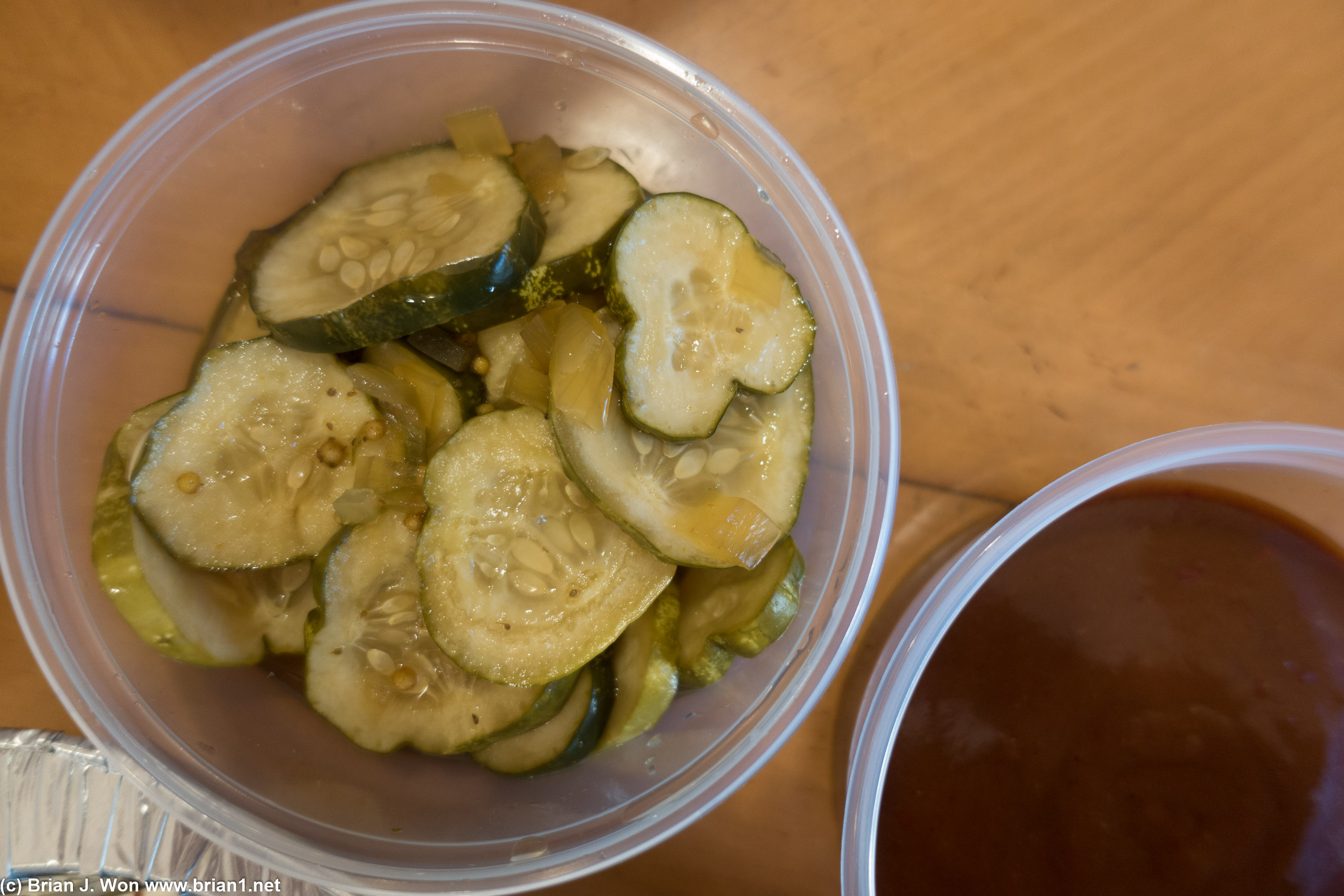 Sweet-ish pickles.