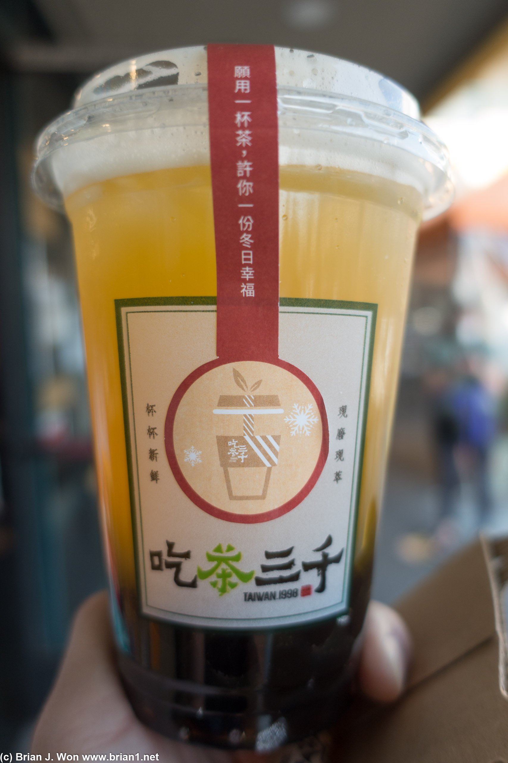 Mango green tea from Chicha San Chen. Pretty good.