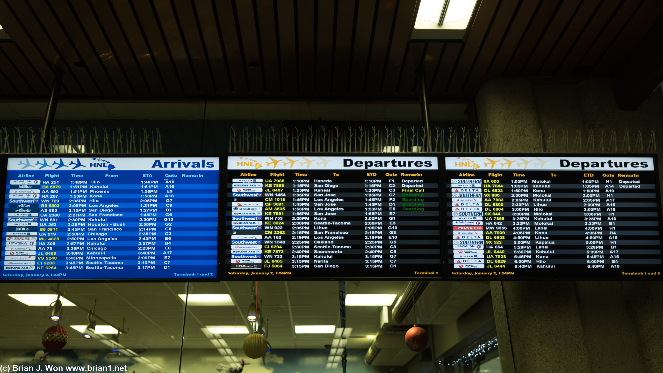 Arrivals and departures boards. Pretty busy.