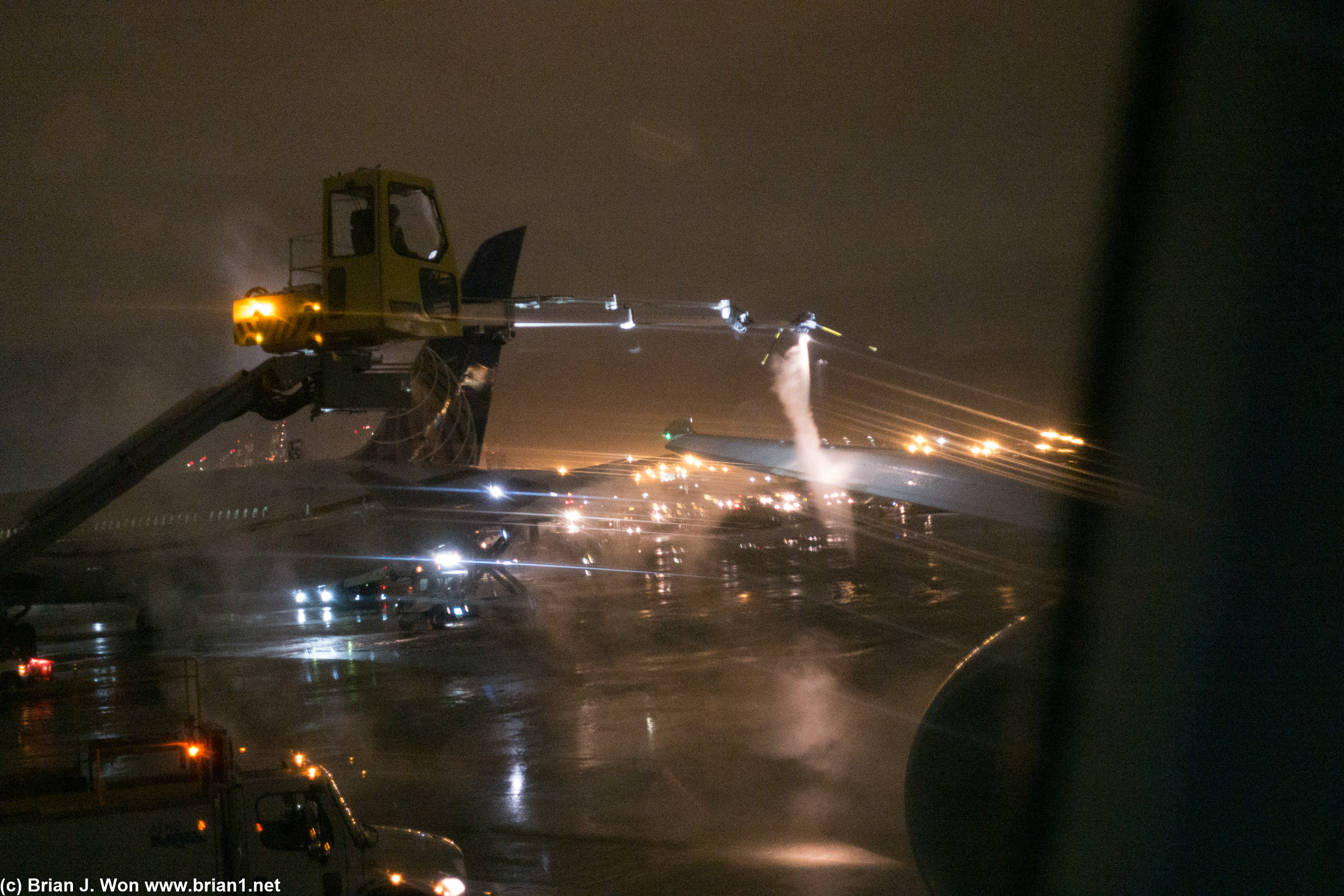 And now over in the de-icing bay.