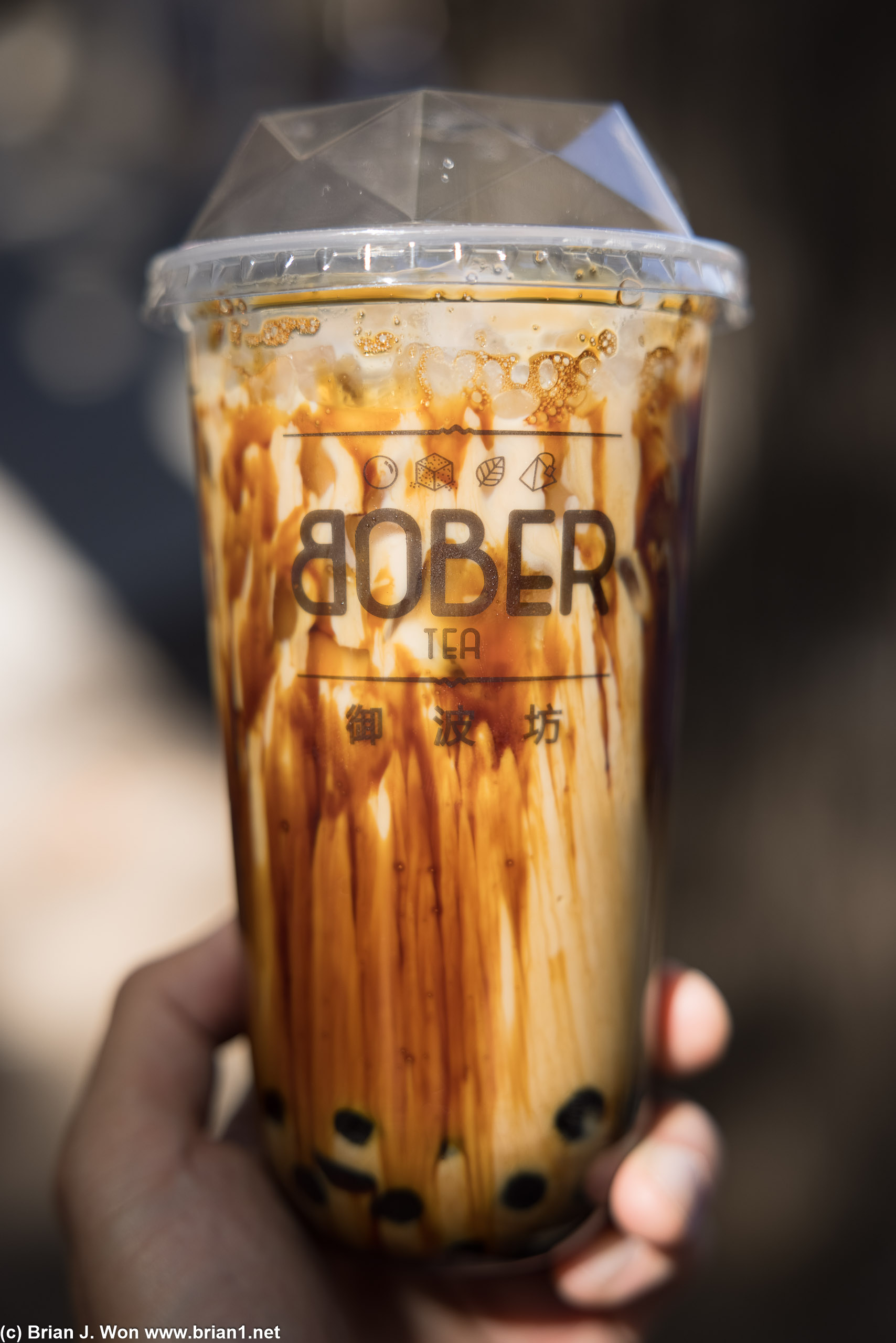 Brown sugar boba, 0% sweet, with brown sugar added-- just the right sweetness.