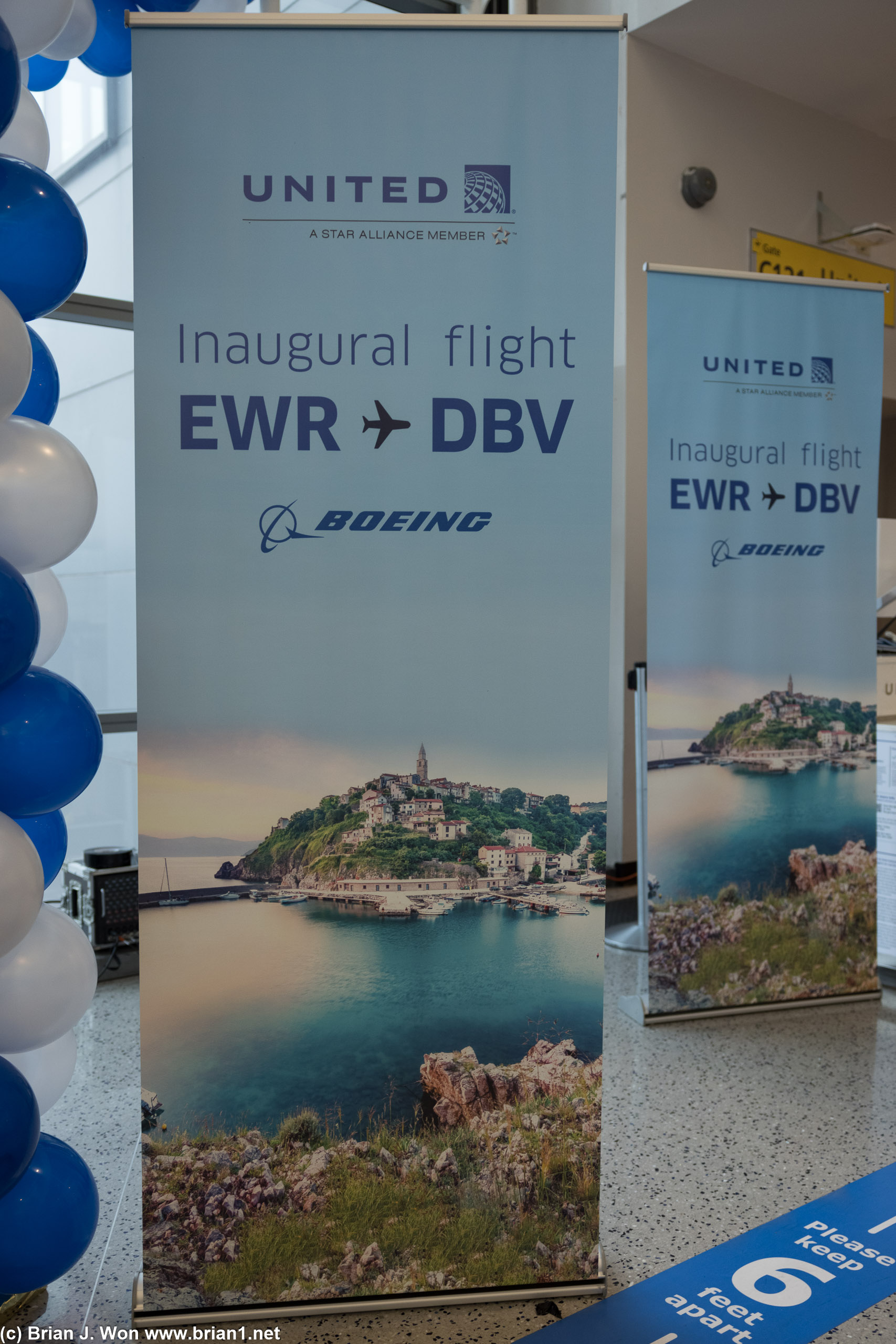 Inaugural flight, Newark to Dubrovnik.