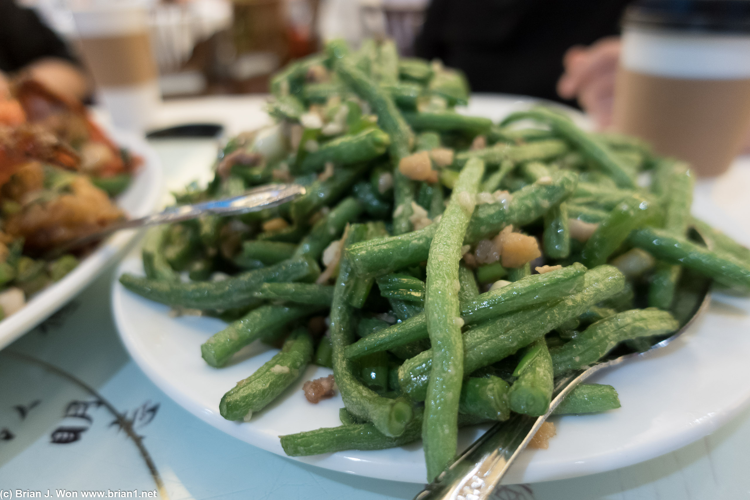 String beans with dried fish. Quite good.