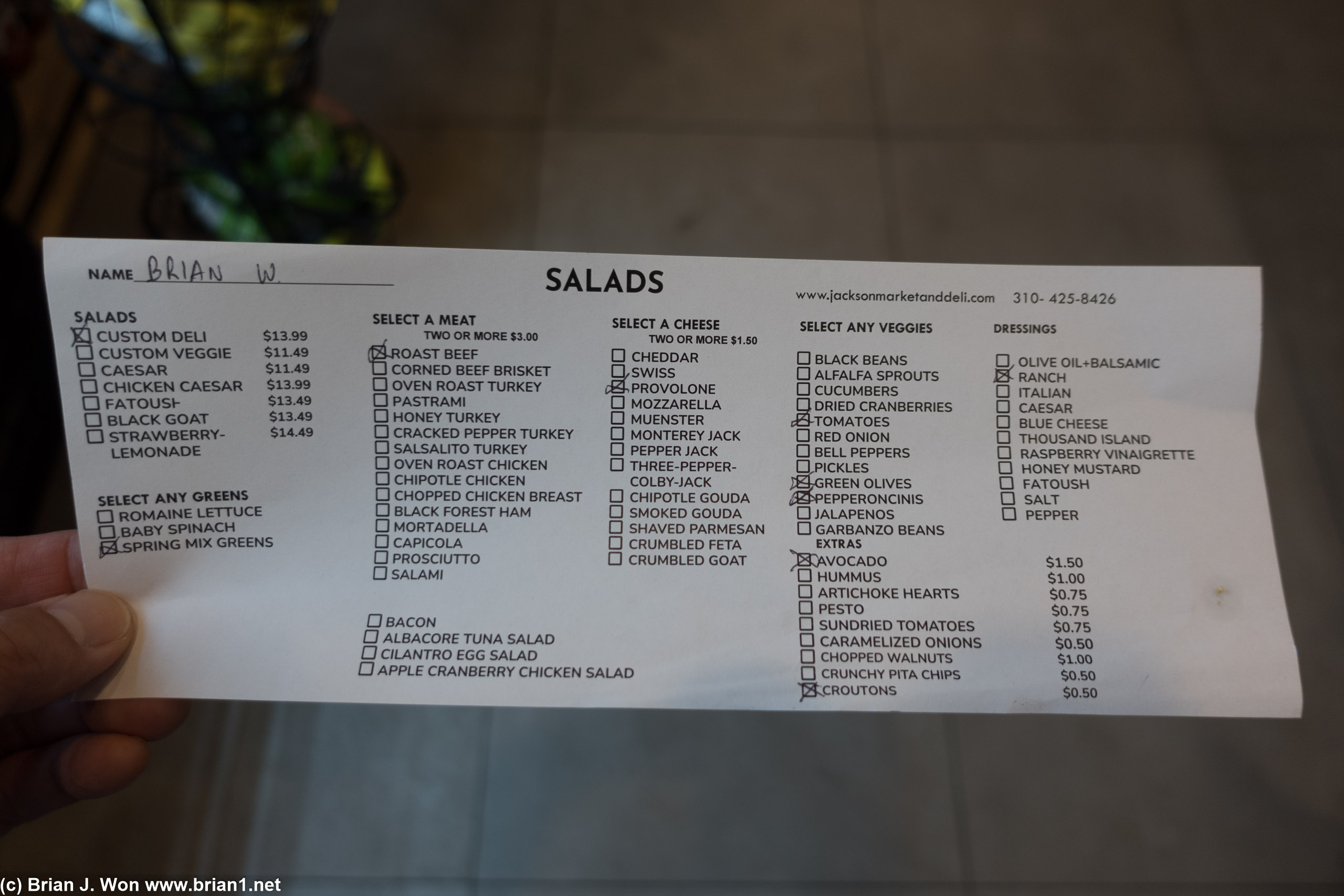 Salad sheet.