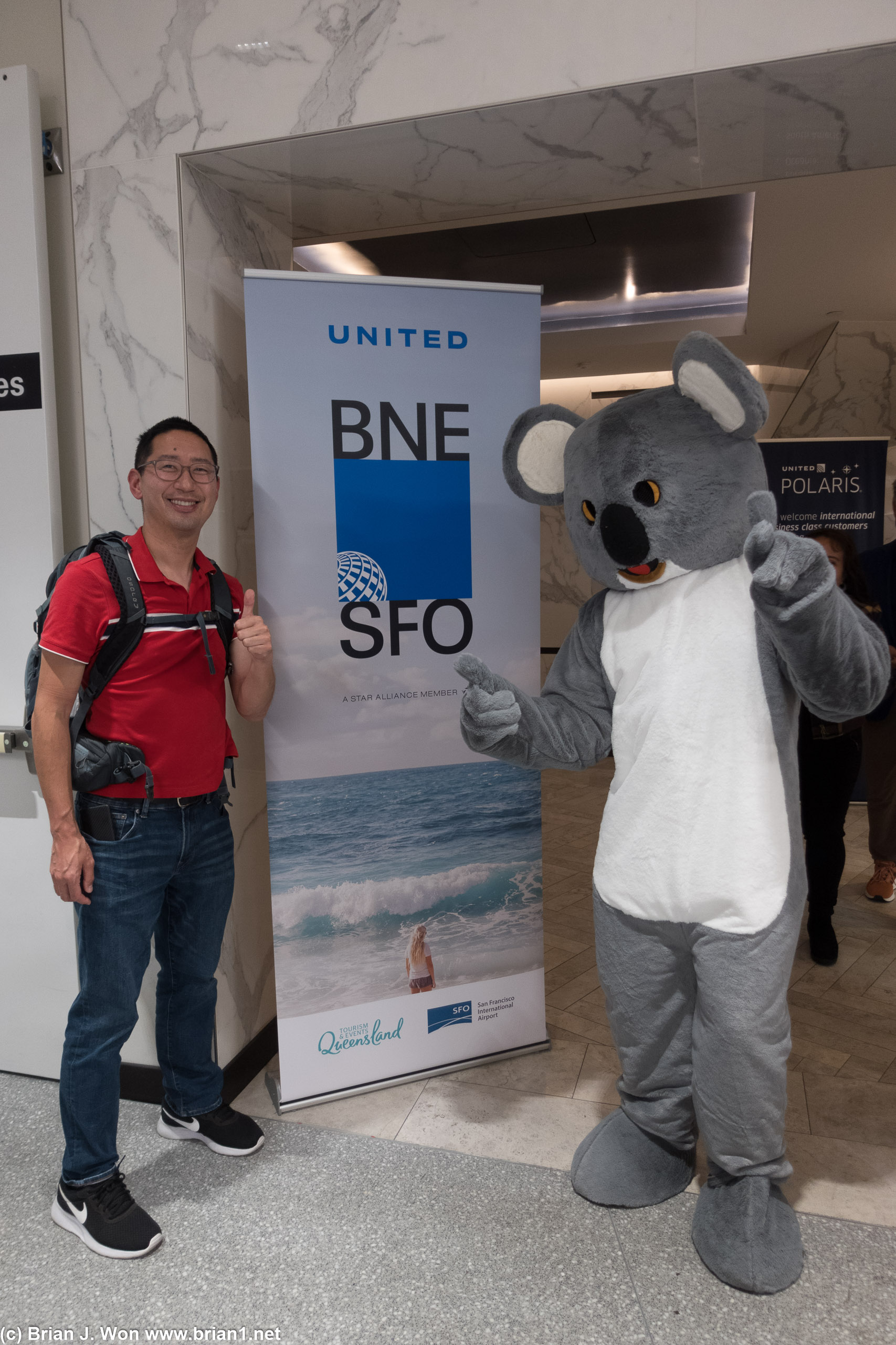 Posing with Vincent Passafiume, United's director of customer service at SFO.