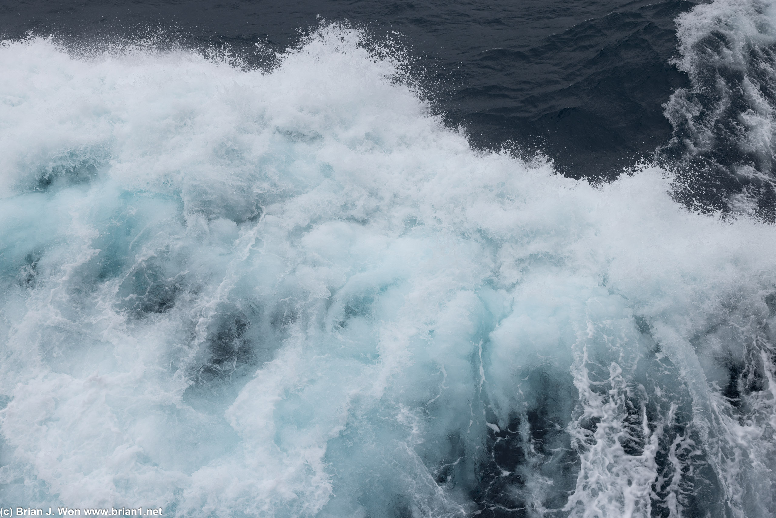 Relatively mild waves in the Drake Passage.
