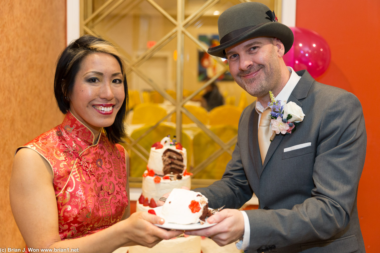 Posing with cake. (where's the champagne?)