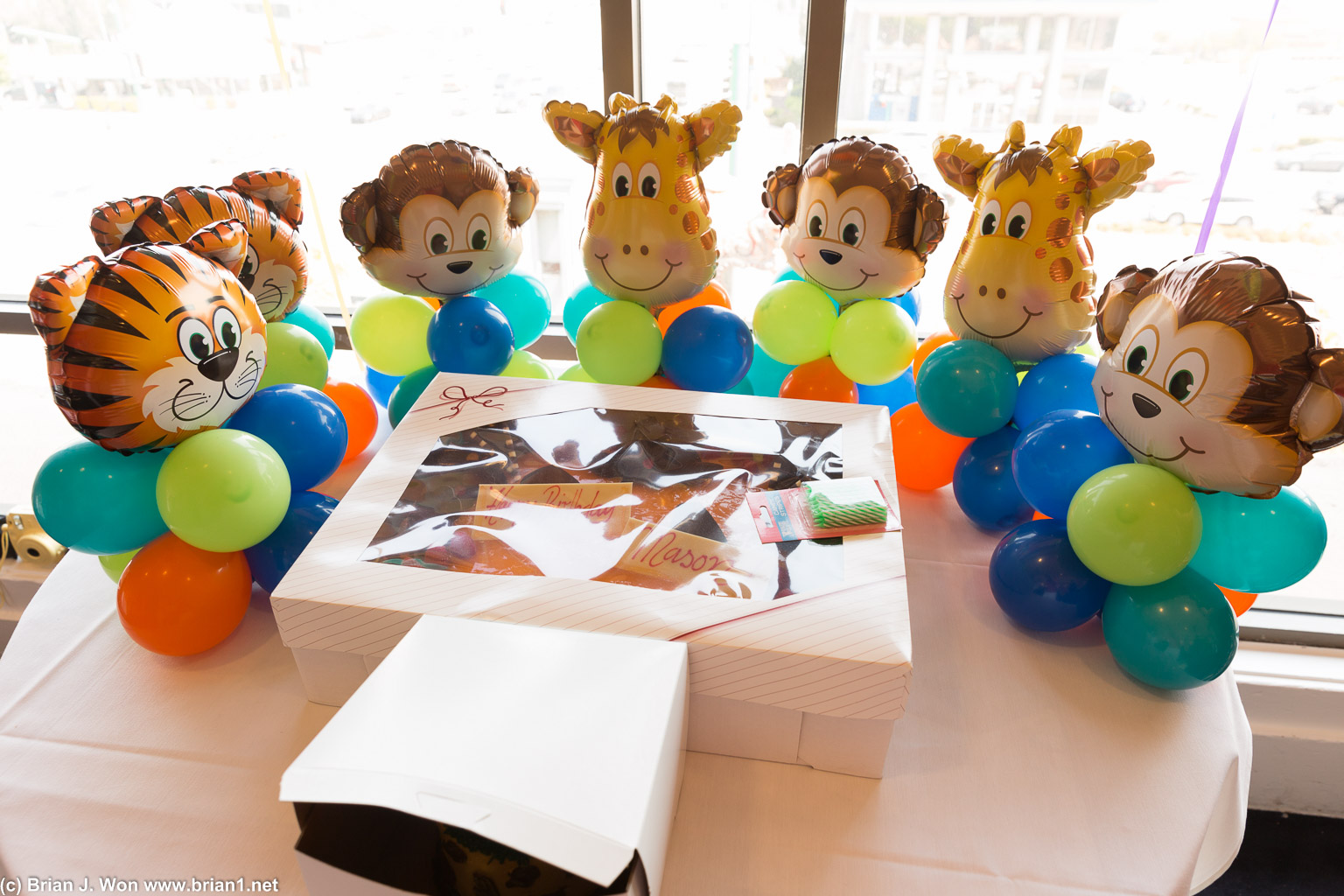 Cakes and balloon animals.