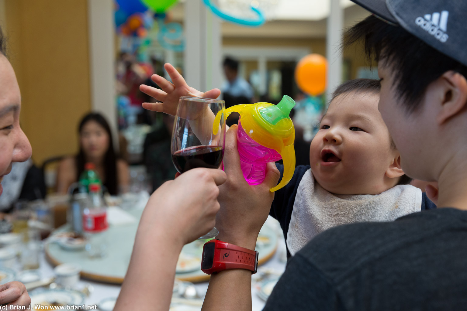 Cheers.... wine glass and sippy cup!