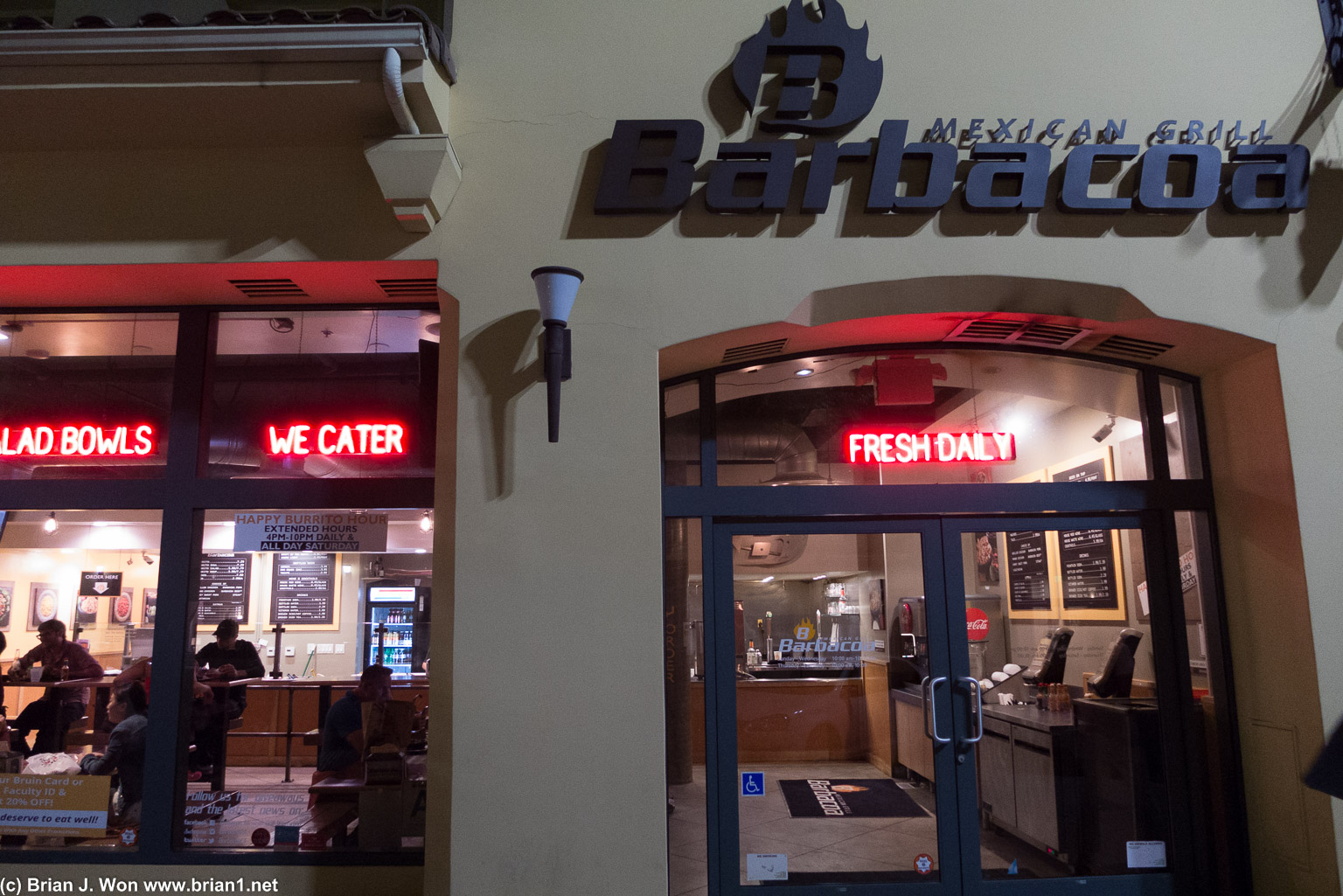 Trendy outside, so-so food inside.