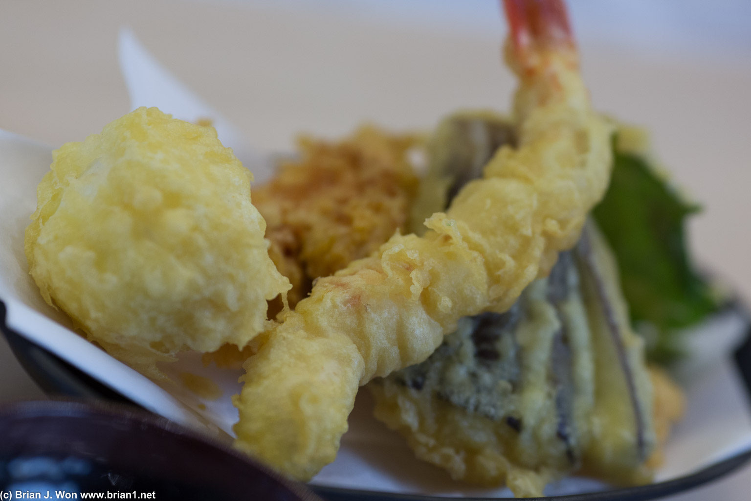 Tempura was too cold. Sat too long. The egg, eggplant and shrimp weren't bad tho.