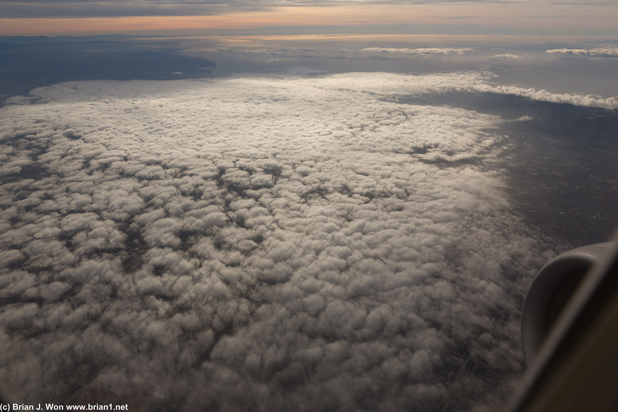 Sheet of clouds over Orange County.