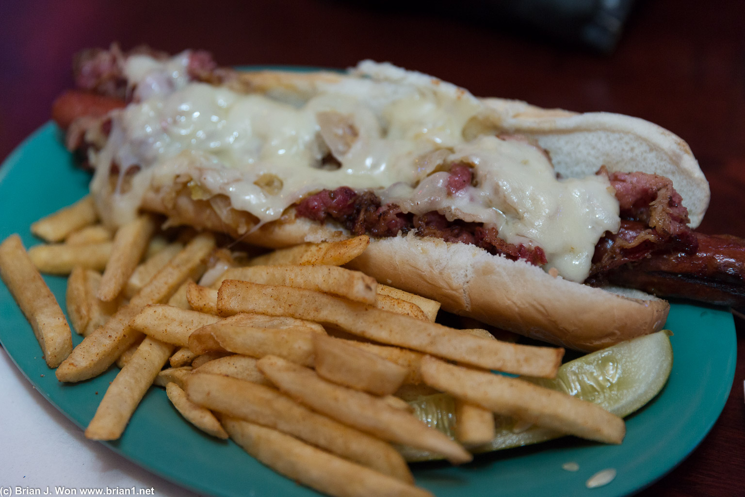 Pastrami hot dog. Looked good, taste was quite average.