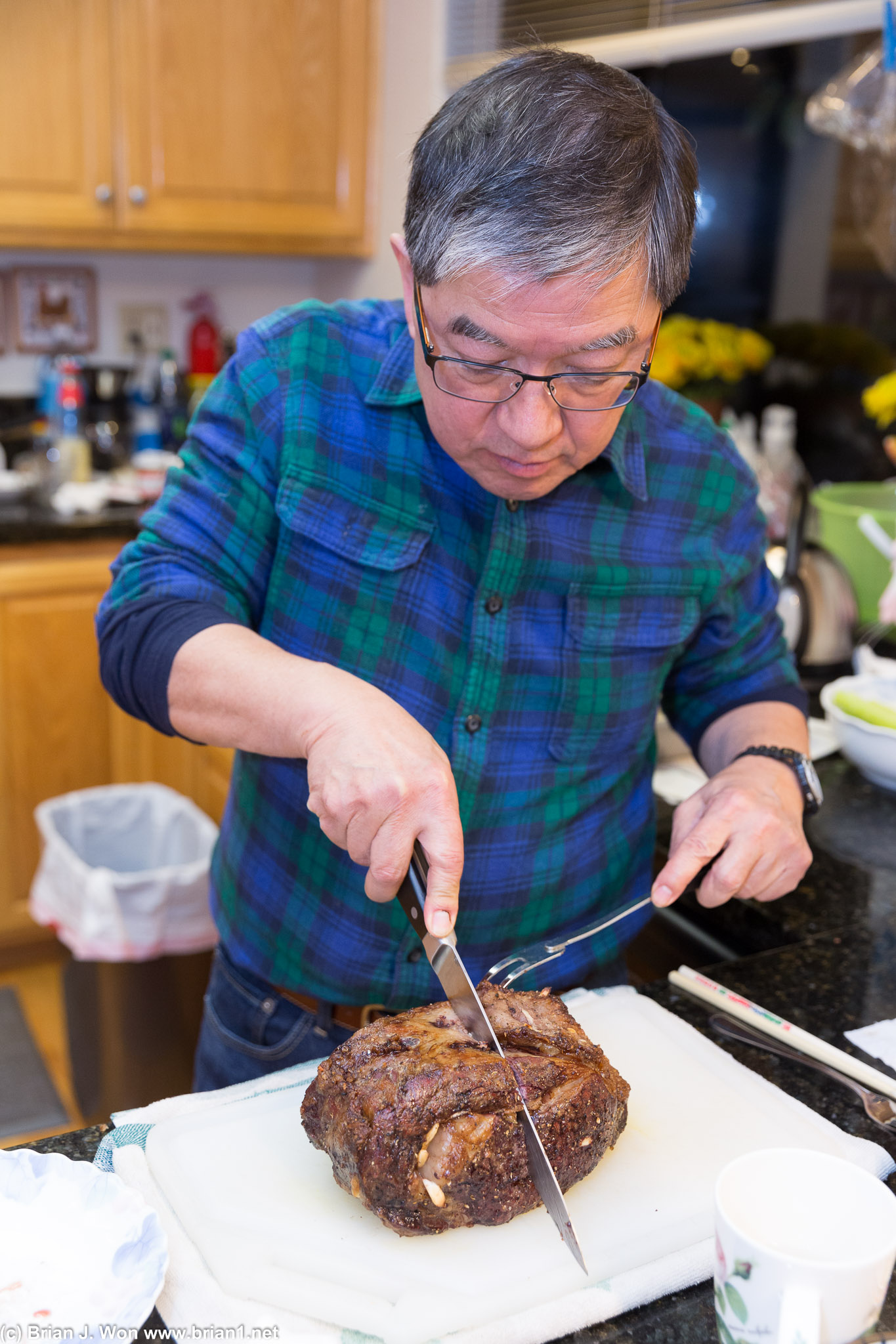 Slicing it up.