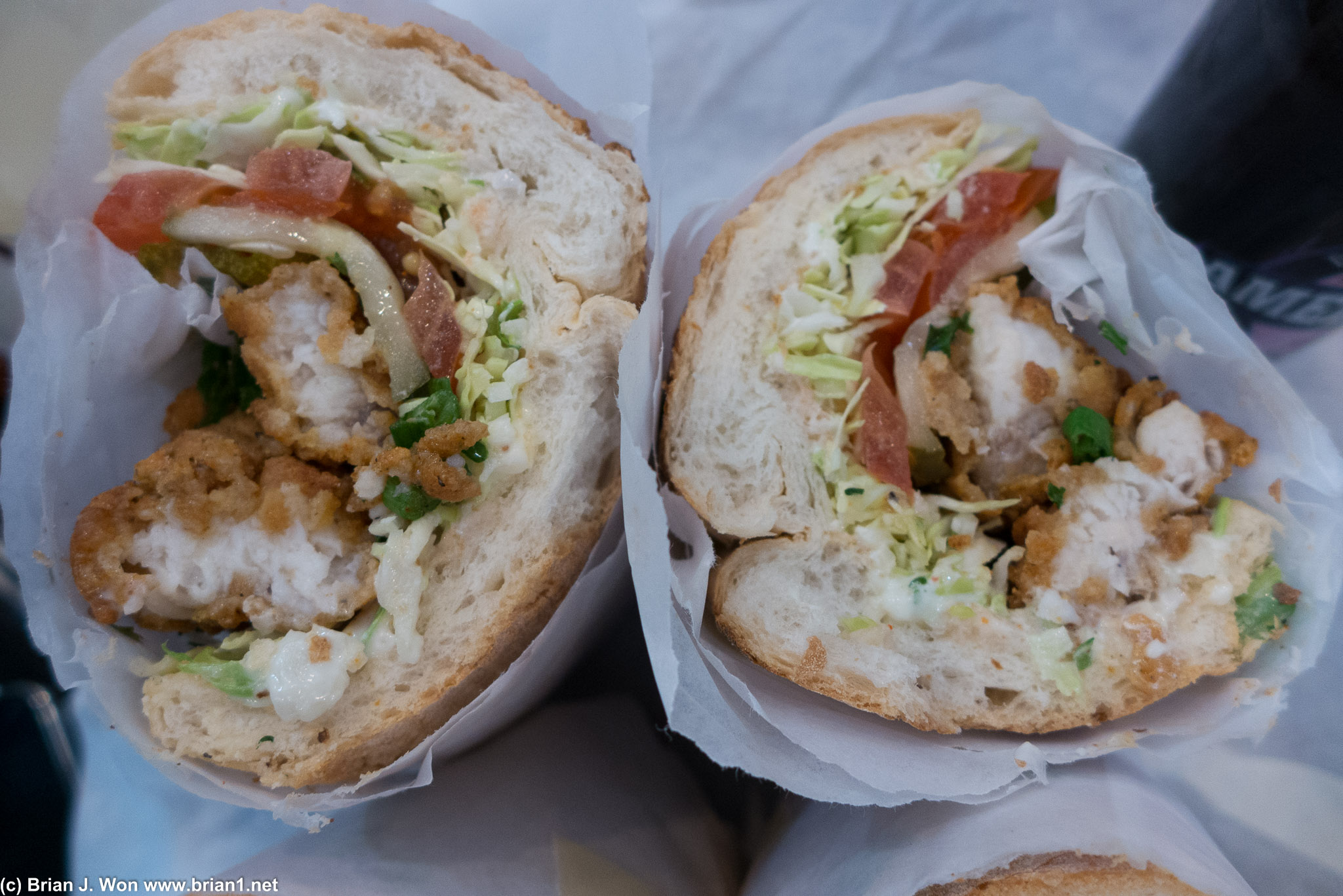 Fried catfish po' boy. Delicious.