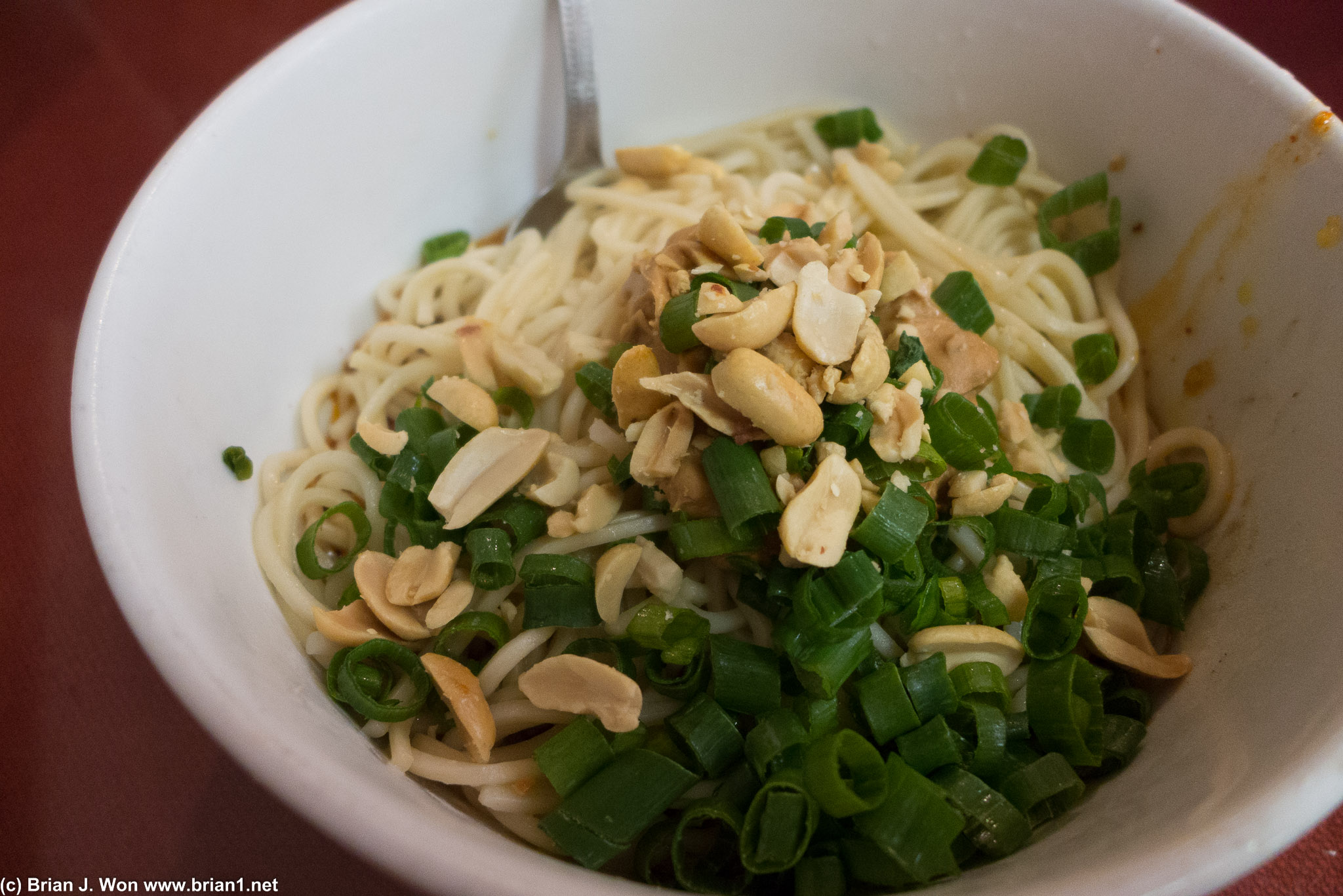 Dan dan noodles were very, very good. Perfect slow burn when properly mixed up.