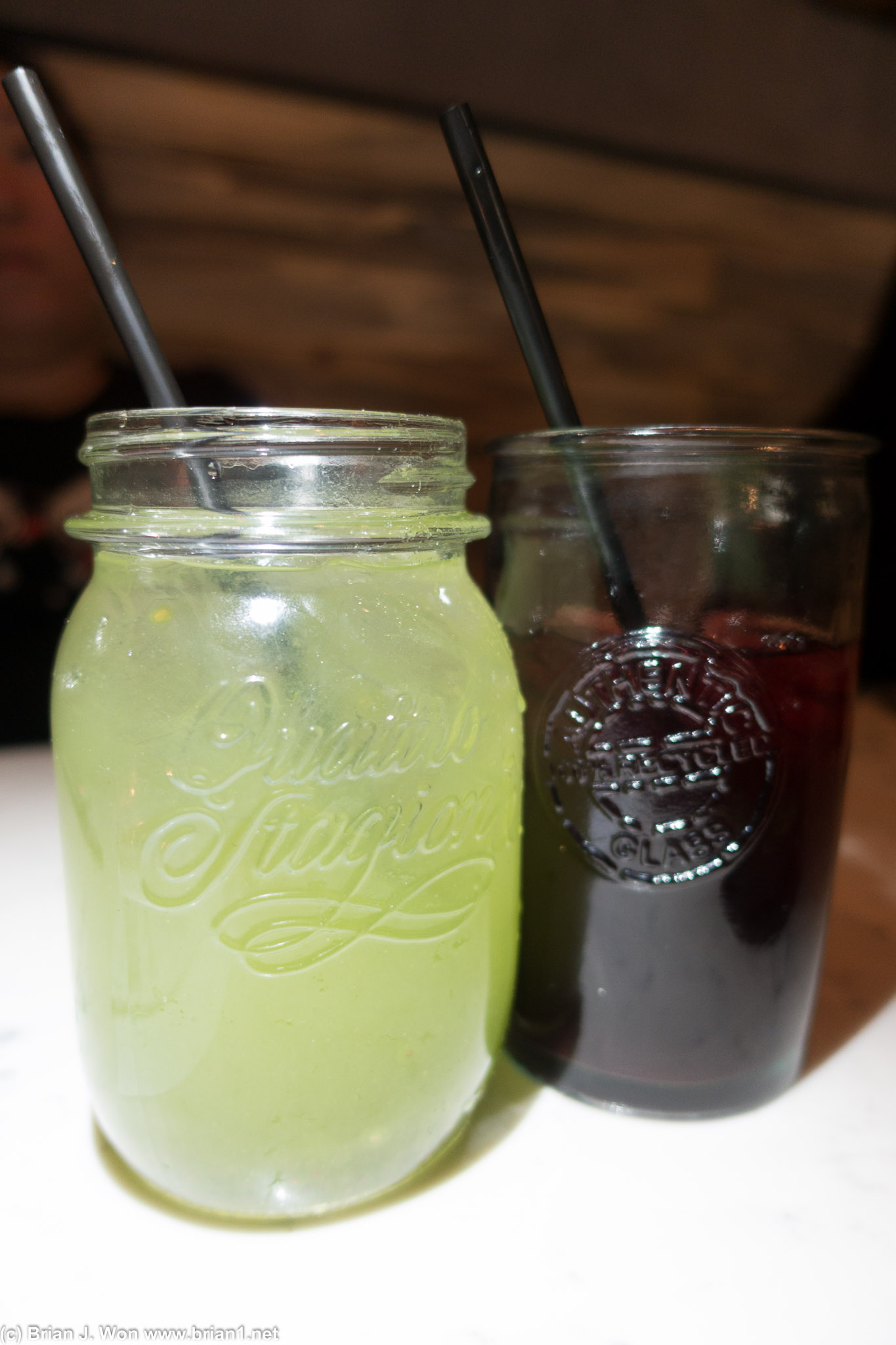 Agua de pepino con chia and agua de jamaica-- all the non-alcoholic drinks were excellent.