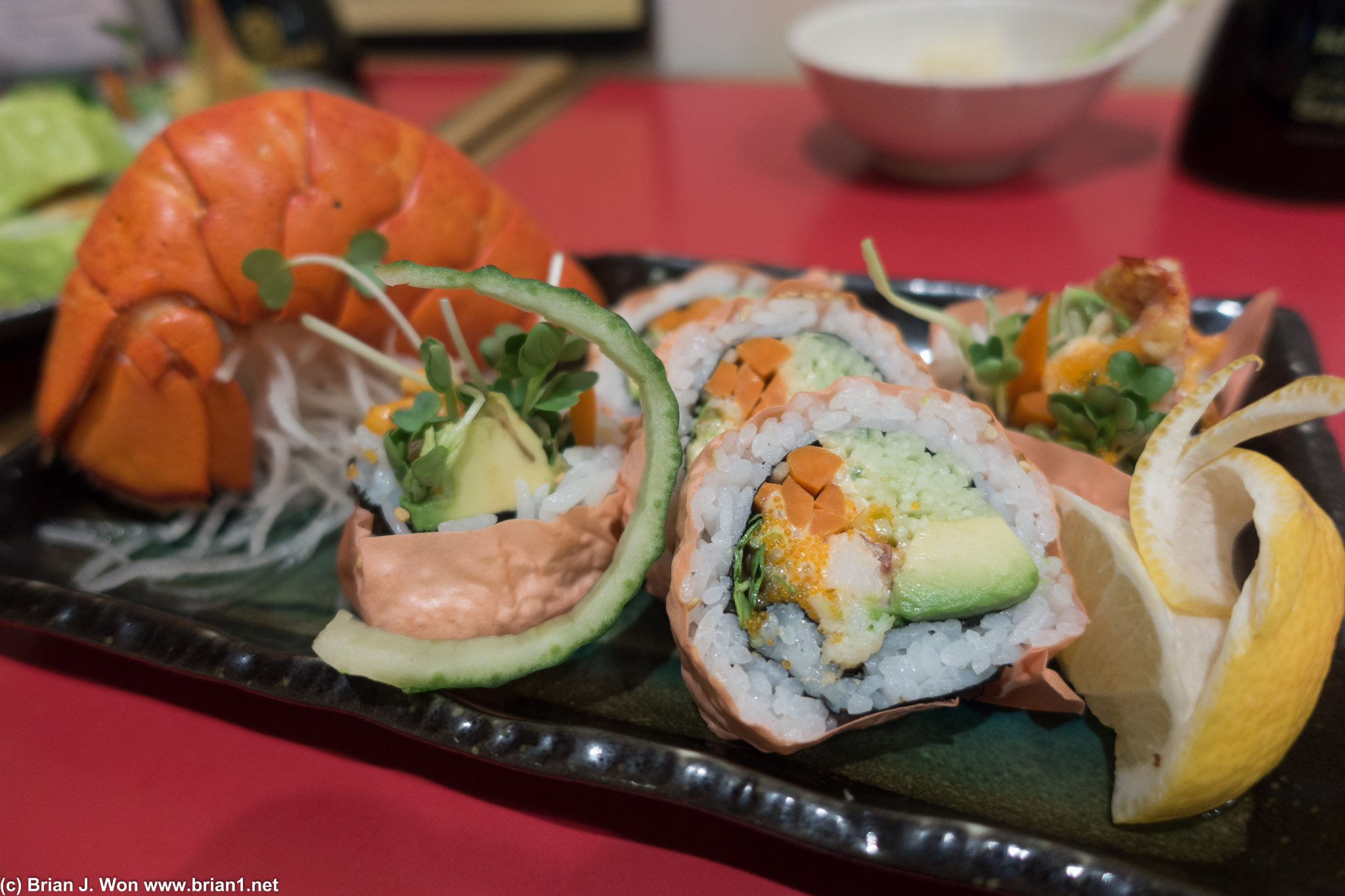Lobster roll. Carrot and cucumber bits were way too crunchy, distracting.