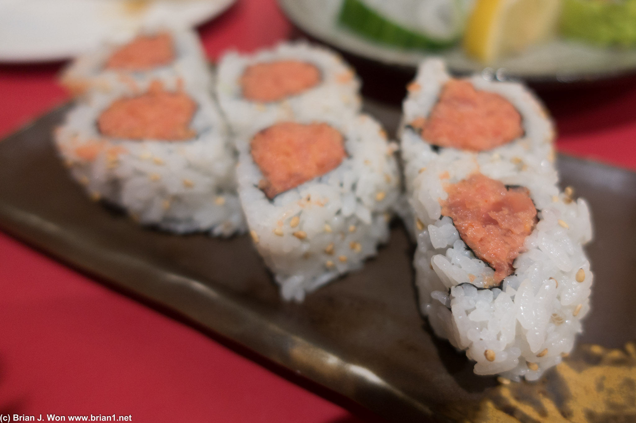 Spicy tuna. Plain looking but quite decent.
