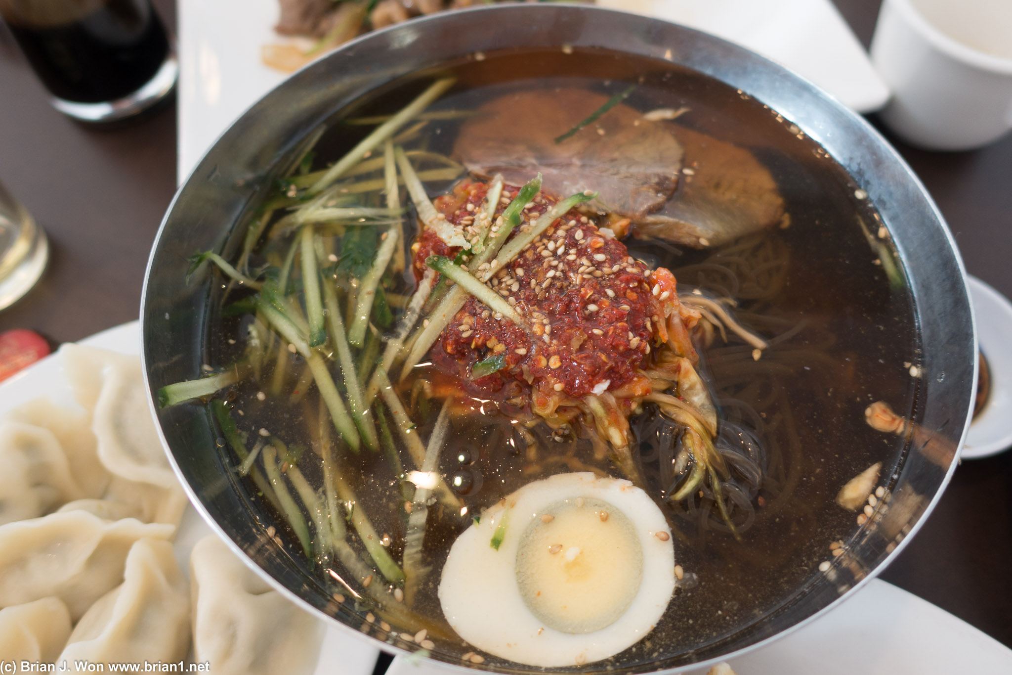 Cold noodle soup. Good but I haven't had a good one in a long time so I could be off.