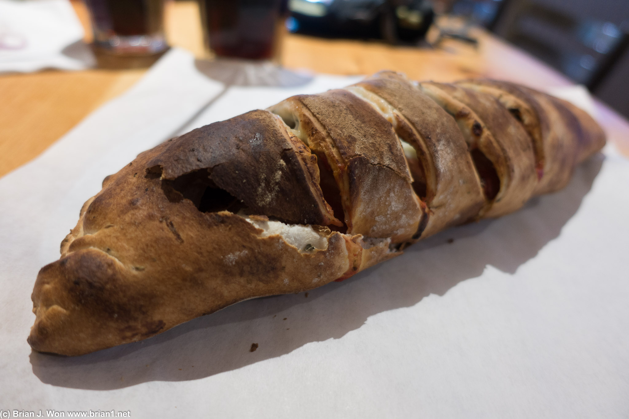 Calzone. Very bready dough. Meh.