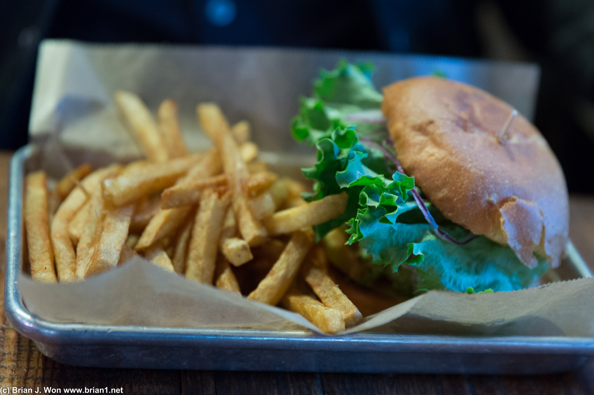 Regular Karma burger and the delicious french fries.